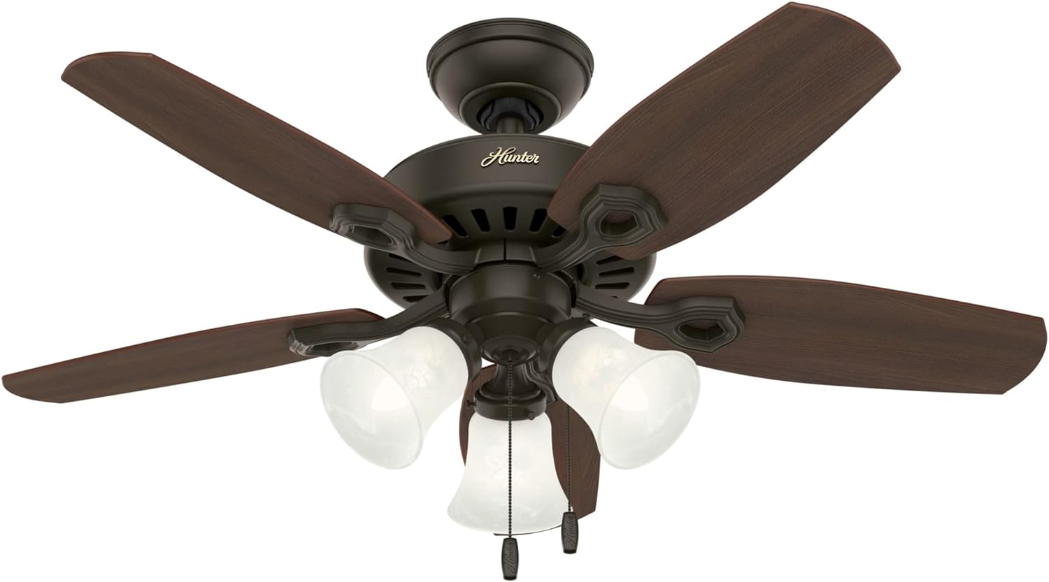 Hunter Fan Company 52107 Builder Indoor Ceiling Fan with LED Light and Pull Chain Control, 42-inch, New Bronze Finish