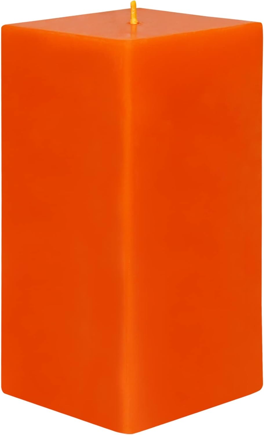 Pillar Candle, 3 by 6-Inch, Orange Square