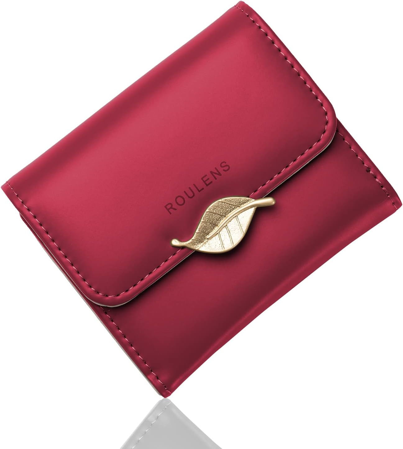 Wallet for Women RFID Blocking PU Leather Leaf Pendant Card Holder Phone Checkbook Organizer Zipper Coin Purse