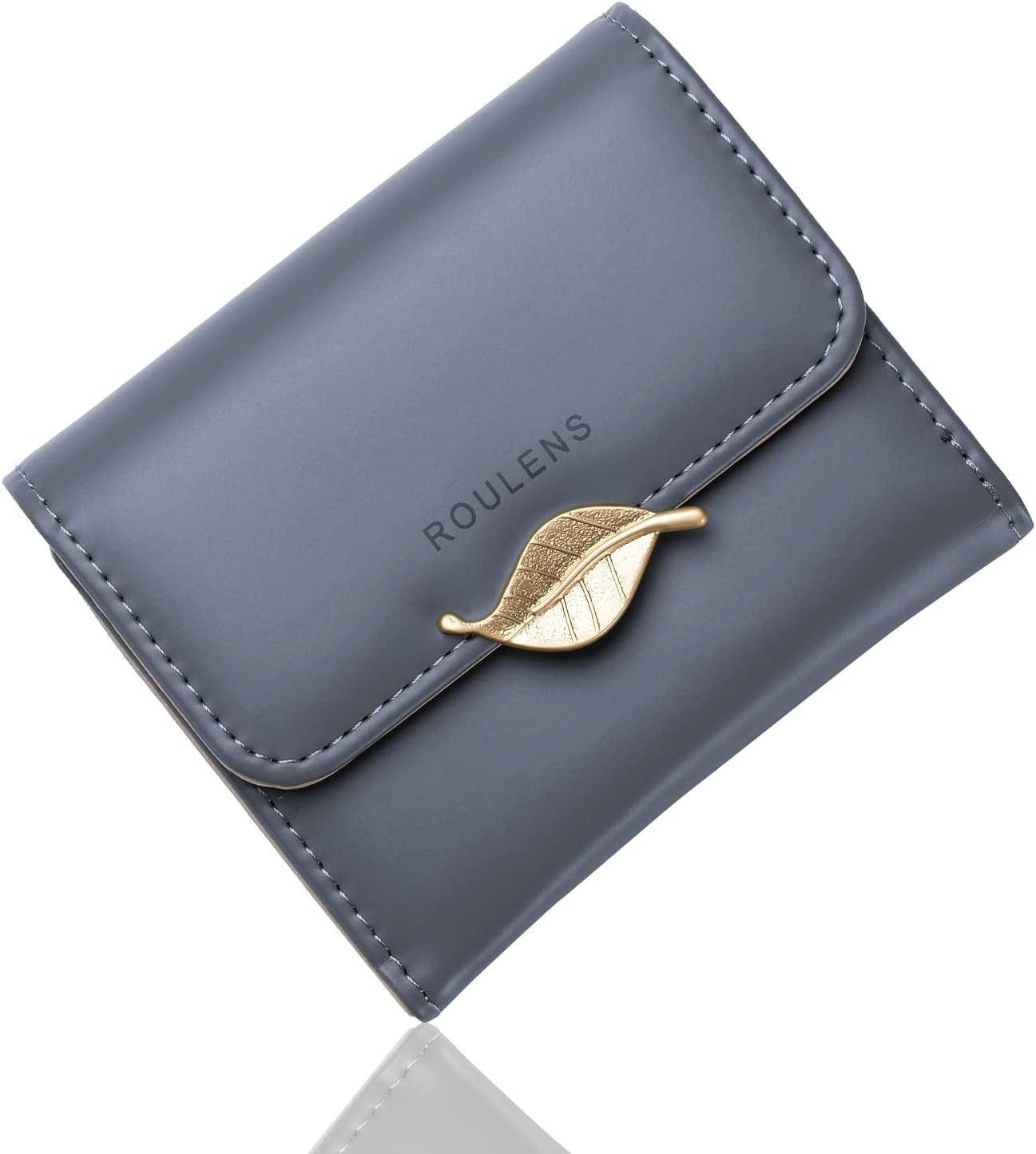 Wallet for Women RFID Blocking PU Leather Leaf Pendant Card Holder Phone Checkbook Organizer Zipper Coin Purse