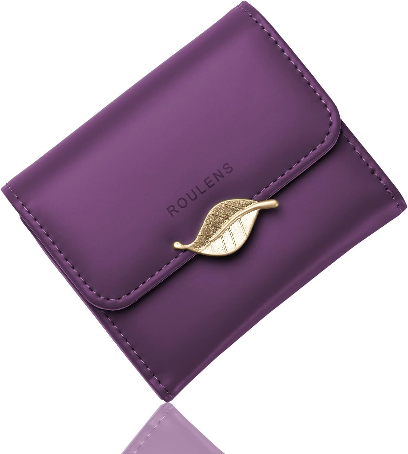 Wallet for Women RFID Blocking PU Leather Leaf Pendant Card Holder Phone Checkbook Organizer Zipper Coin Purse