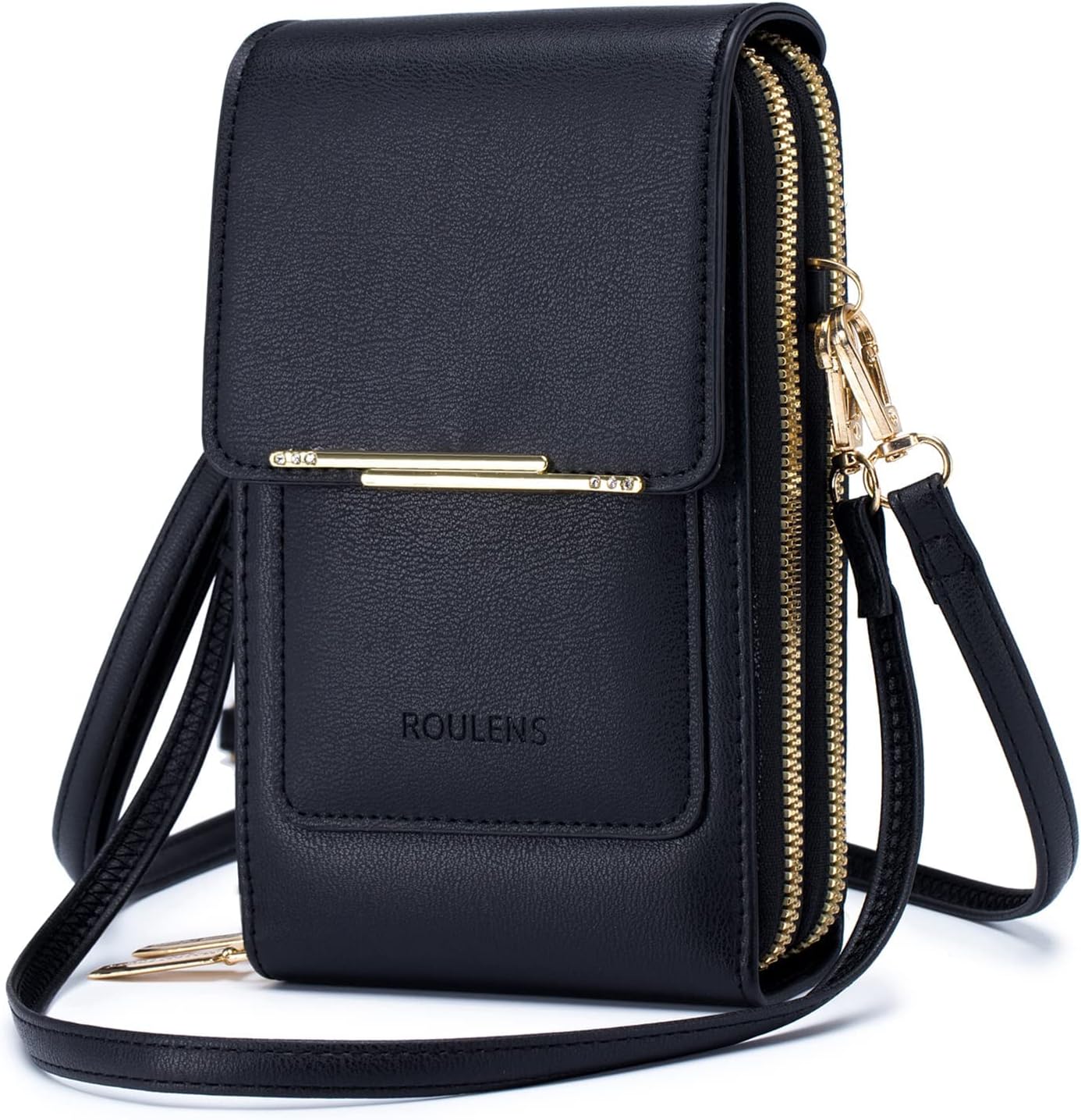 Roulens Small Crossbody Cell Phone Purse for Women, Touch Screen Bag Shoulder Handbag Wallet with Credit Card Slots