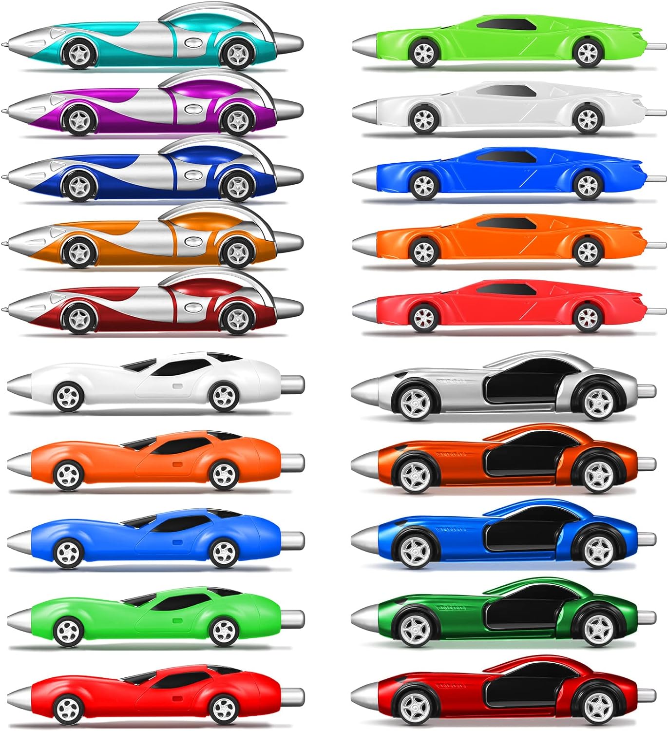 Chinco 20 Pieces Cool Pens Fun Pens Interesting Car Pens Novelty Pens for Teens Funny Cool Ink Pens Racing Car Pens Cute Pens for Boys Kids School Office Stationery Supplies, 4 Styles