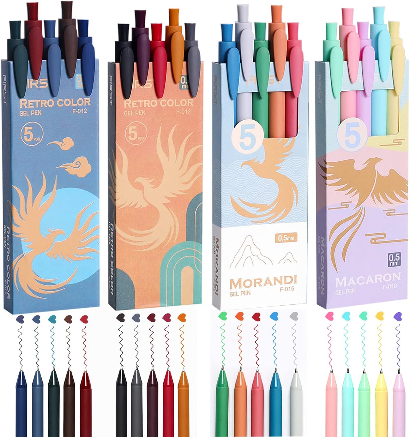 20 Assorted Color Retractable Gel Ink Pens, 0.5mm Fine Point Quick Dry , Unique Macaron & Vintage Color Pen For Journaling, Drawing, Doodling, and Notetaking (Multicolor)