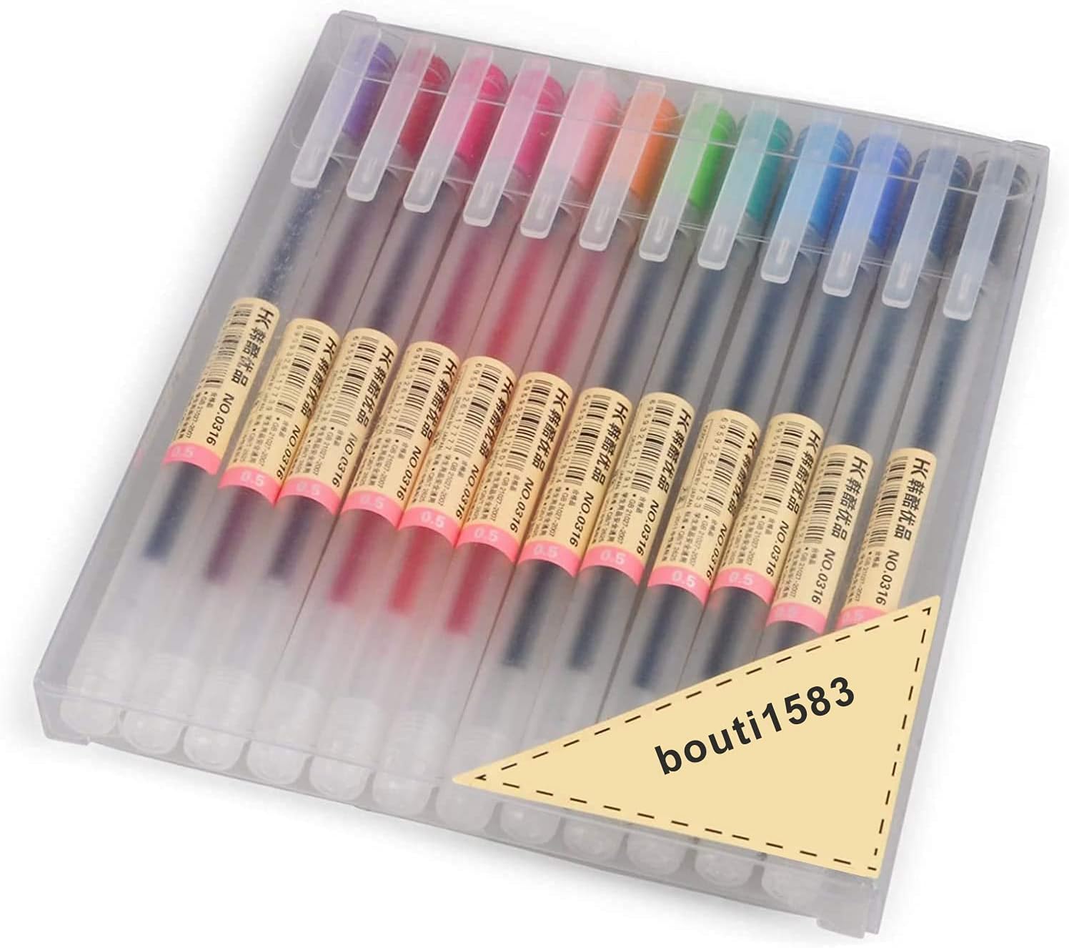 Gel Pens [0.5mm] 12 Colors Pack Ink Ball Point Pen For Office School Stationery Supply