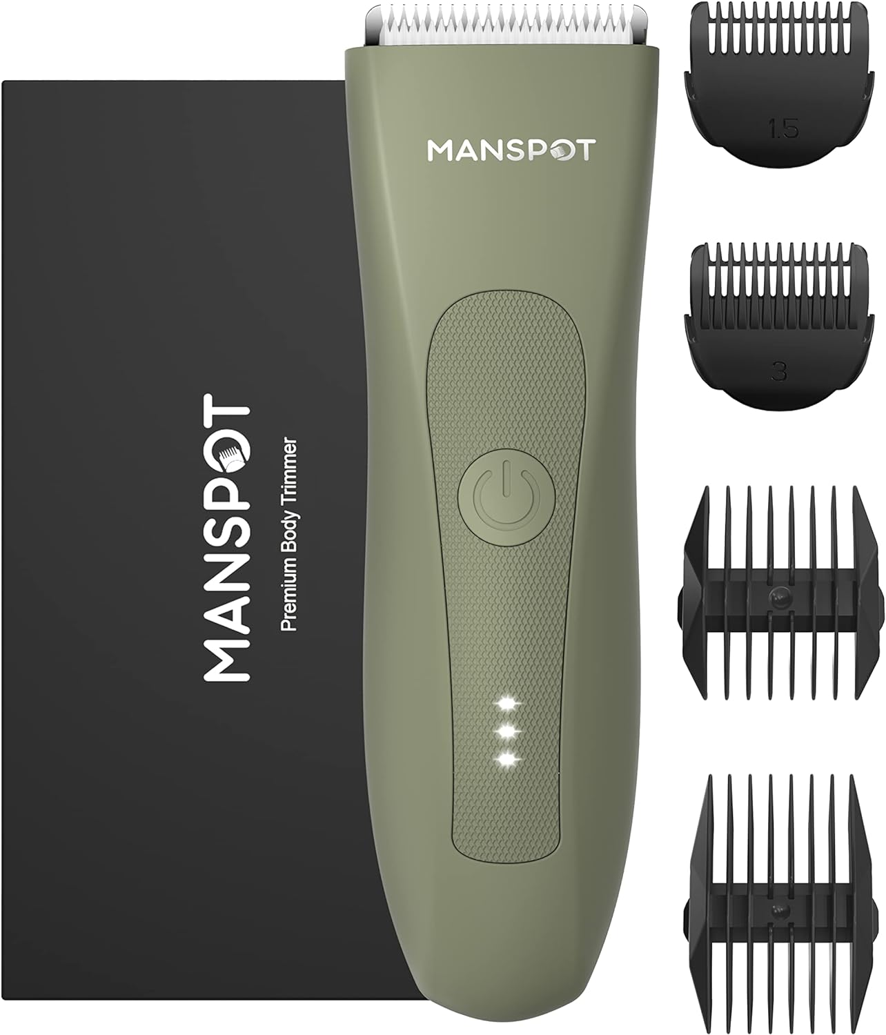 MANSPOT Manscape Hair Trimmer for Men and Women, Electric Ball Trimmer, Hypoallergenic Ceramic Blade Heads,Waterproof Wet/Dry Groin & Pubic Body Shaver Groomer,20 Times Usage After Charged