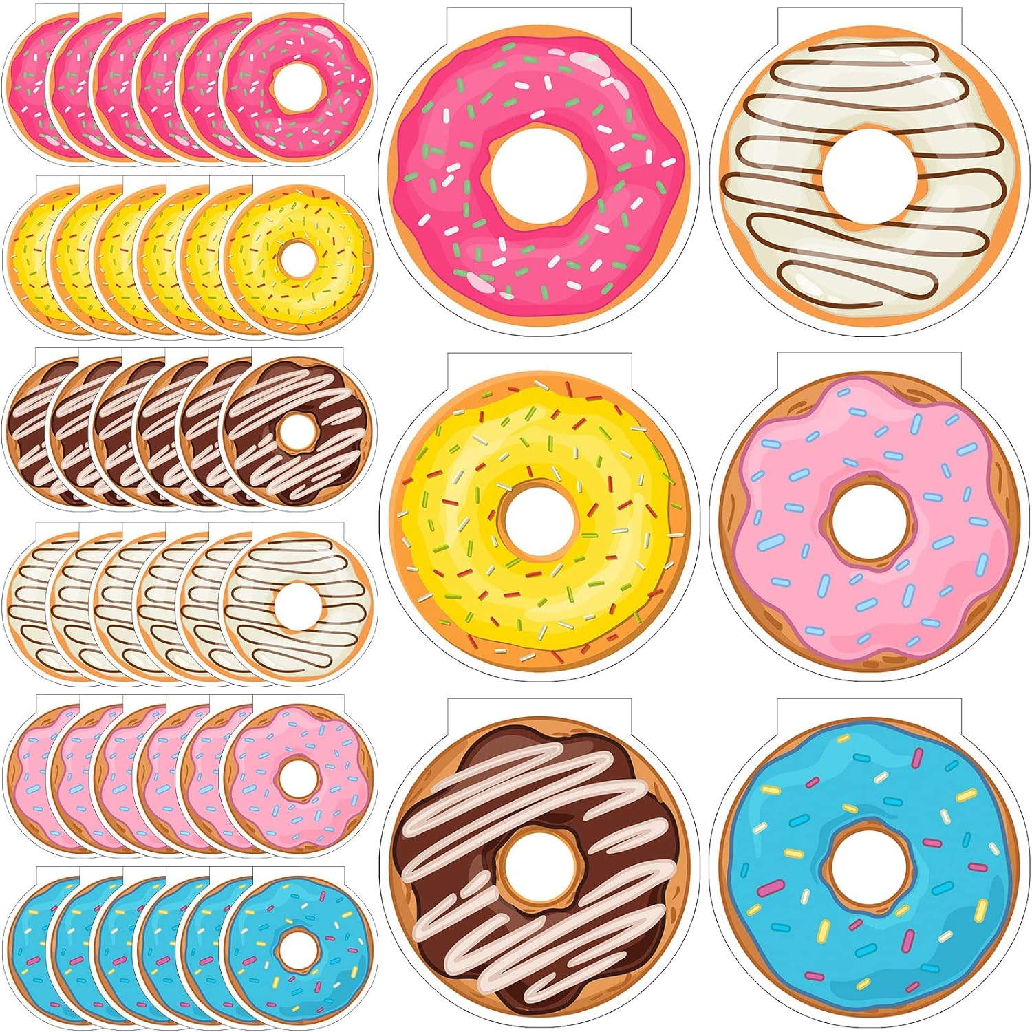 Chinco 48 Pack Donut Party Favors Kawaii Mini Donut Notebook Kids Cute Sweet Donut Notepads or Birthday Supplies Donut Gift Bag Fillers School Reward 3.14 x 3.14 Inch