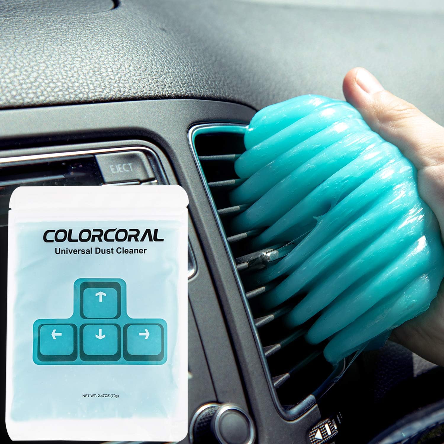 COLORCORAL Dust Cleaner Keyboard Cleaning Gel Universal Cleaning Gadget Slime for Car Cleaning and Computer Dusting (1Pack)