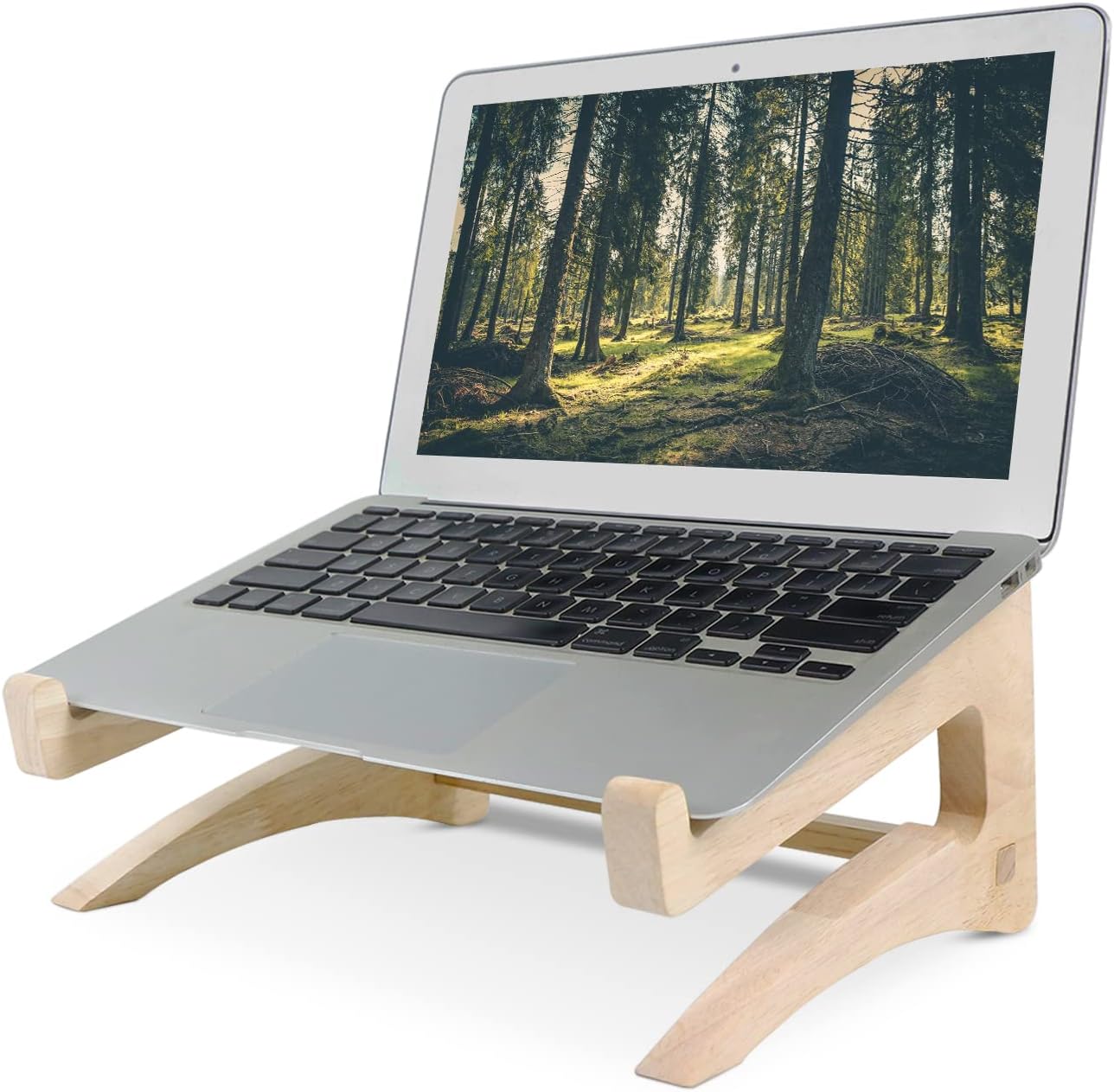 UI U & I Laptop Stand, Wooden Laptop Stand, Detachable Wooden Notebook Holder Mount Stand for Desk, 11-14inch Compatible with Apple MacBook Air Mac Pro, HP, DELL, Acer, Toshiba, Surface, Lenovo etc