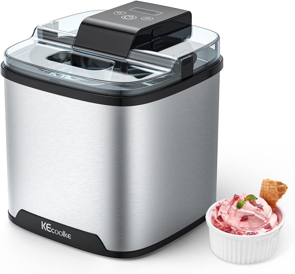 KECOOLKE Ice Cream Maker, Teacher Appreciation Gifts Electric Ice Cream Machine Countertop Fruit Soft Serve Homemade Large Capacity 2 Quart Frozen Yogurt Sorbet gelato