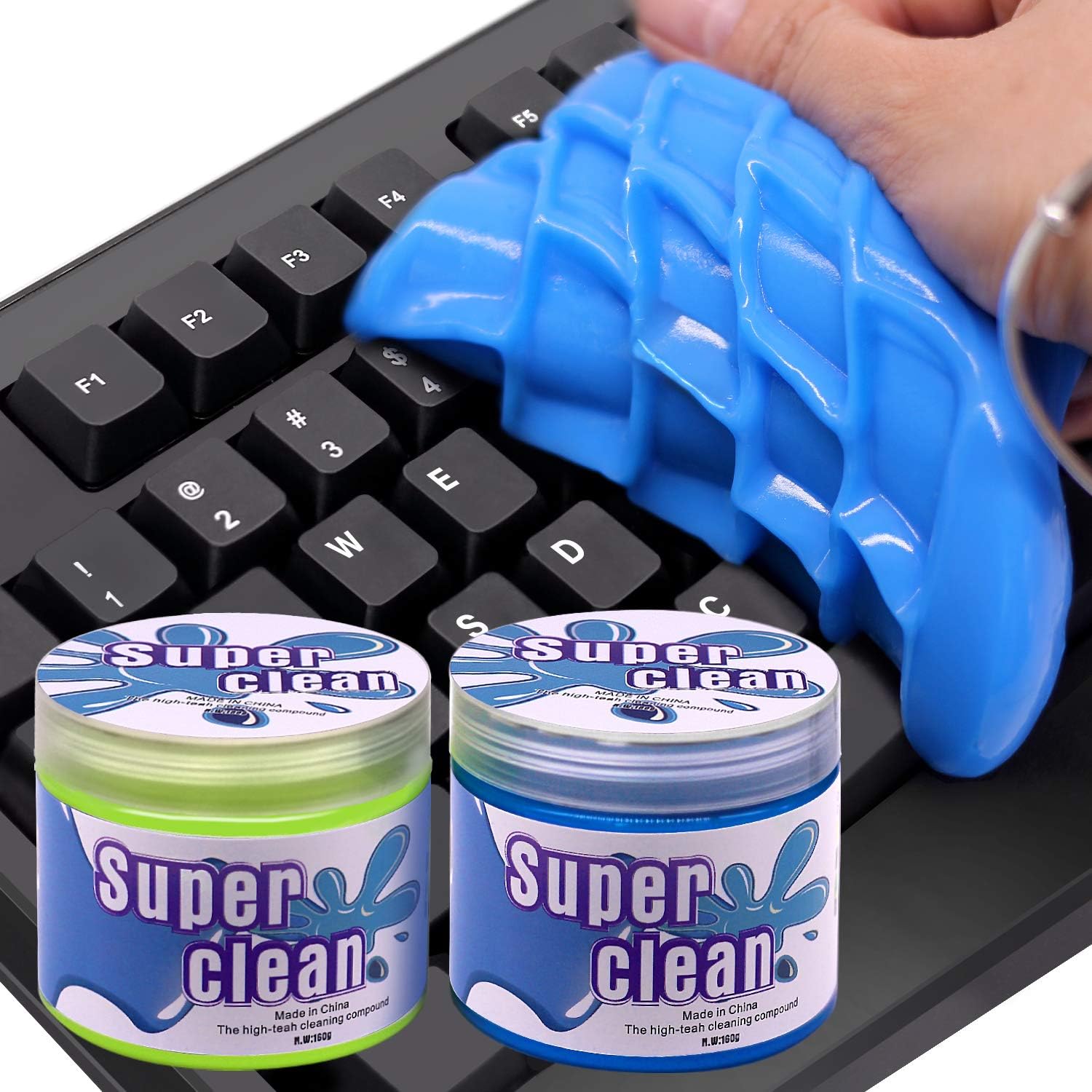 Keyboard Cleaning Gel Keyboard Cleaner, 2 Pack 320G Dust Cleaner Gel, Detailing Cleaning Gel for PC Tablet Laptop Keyboards, Car Vents, Printers, Home Office Electronics Cleaner Gel