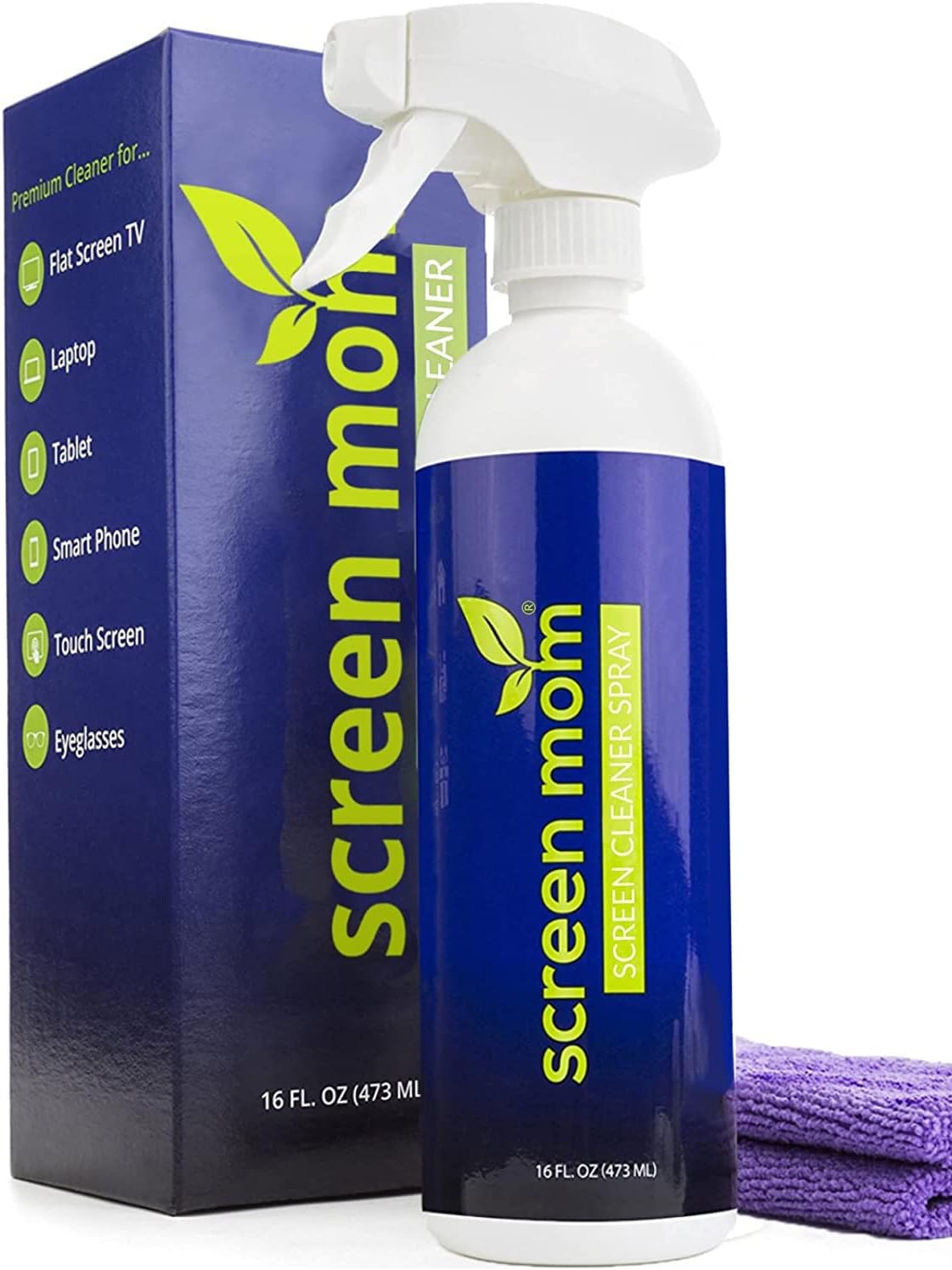 Screen Cleaner Kit - Best for LED & LCD TV, Computer Monitor, Laptop, and iPad Screens  Contains Over 1,572 Sprays in Each Large 16 Ounce Bottle  Includes Premium Microfiber Cloth