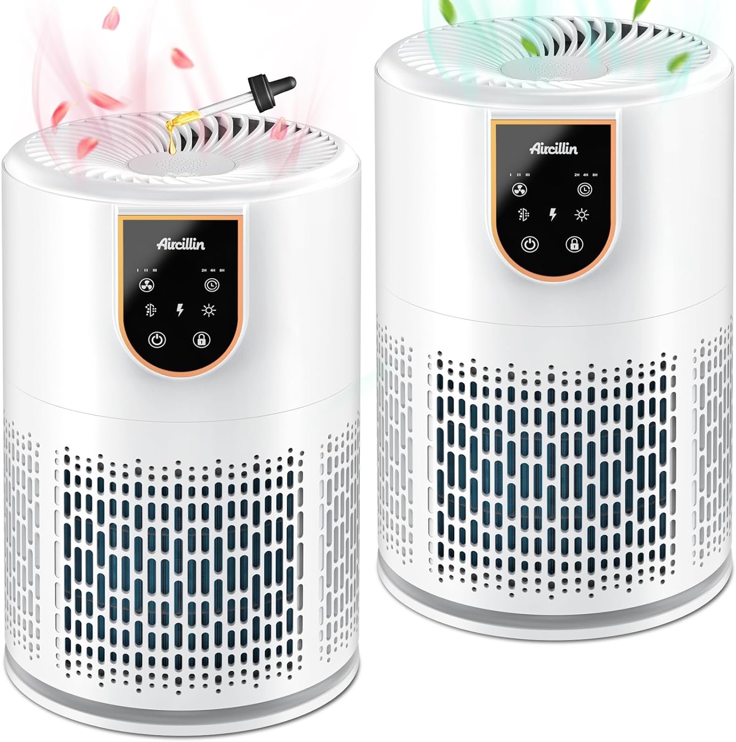 2-Pack Air Purifiers for Home Bedroom with H13 True HEPA Filter, Air Purifiers for Home Large Room Pet with Turbo Boost, Remove Dust Smoke Pollutants Odor Pet Dander, AP0801