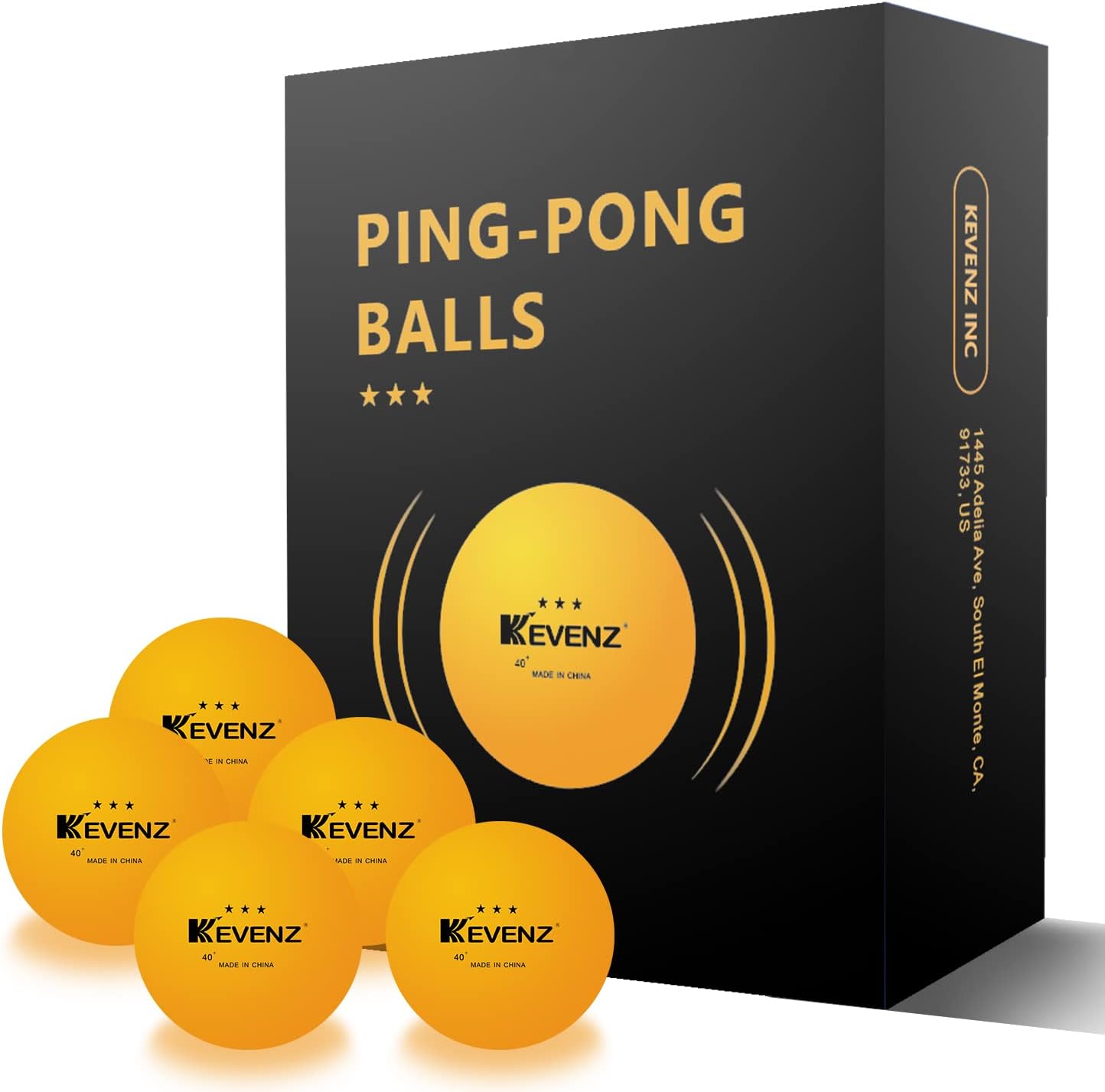 KEVENZ Ping Pong Balls, 3 Star Advanced Table Tennis Balls, Bulk Outdoor and Indoor Ping-Pong Ball for Training, Competition and More