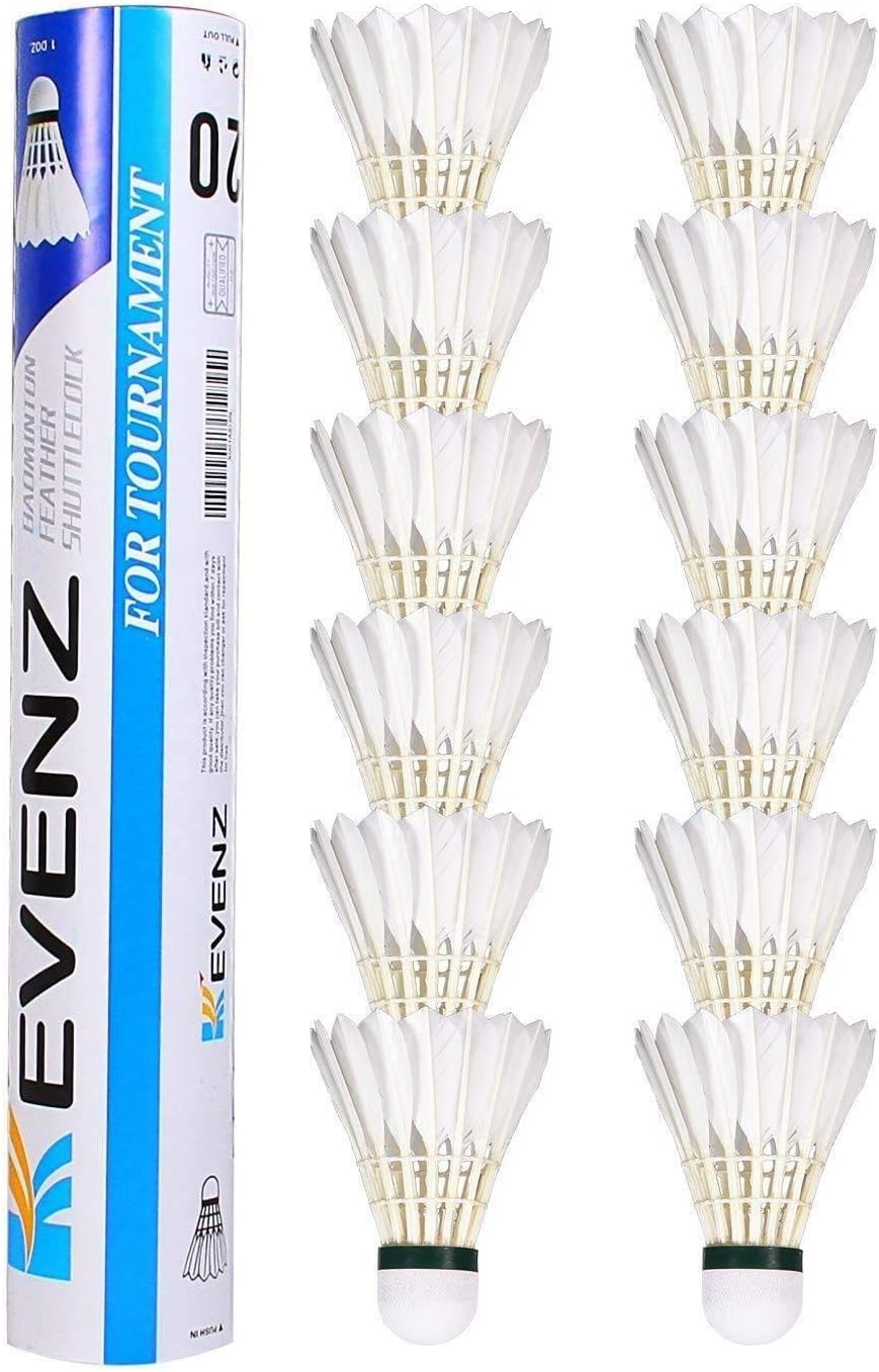 KEVENZ Goose Feather Badminton Shuttlecocks with Great Stability and Durability, High Speed Badminton Birdies