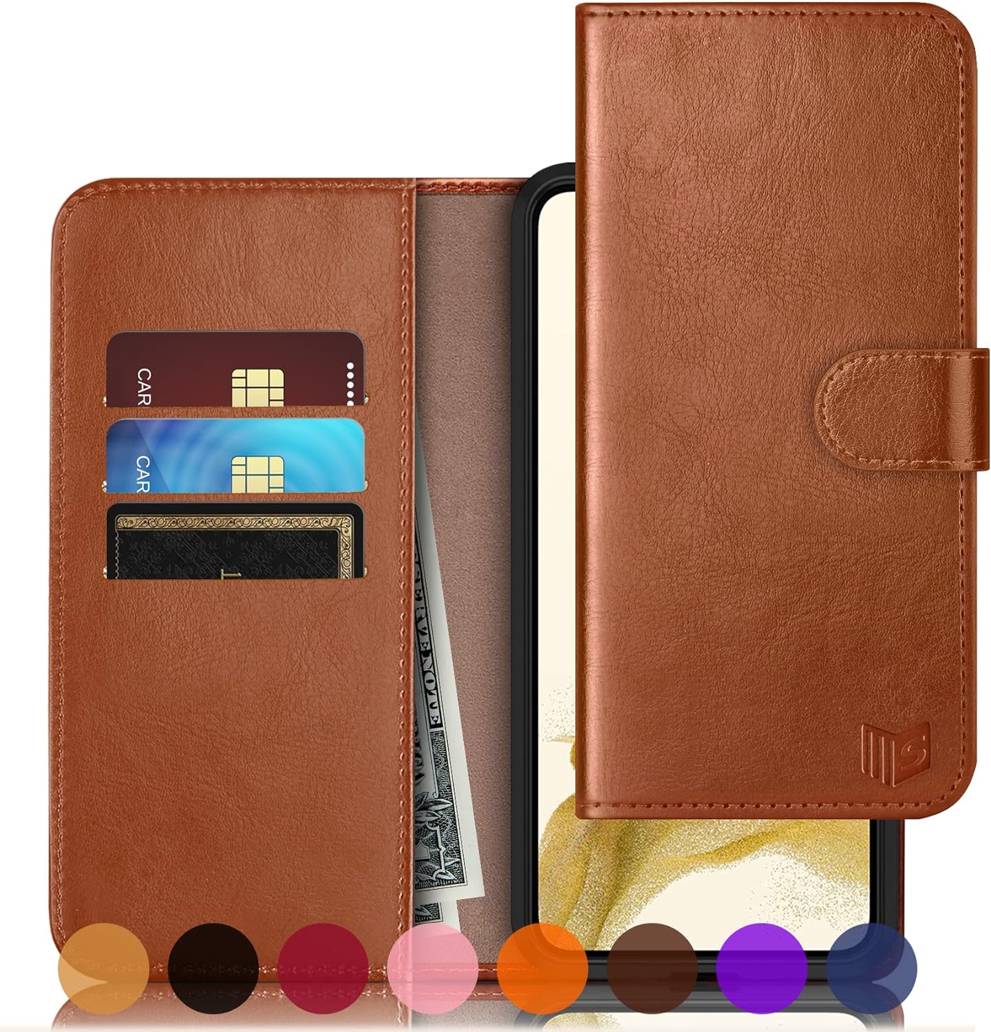 SUANPOT RFID Blocking for Motorola Moto G Stylus 2021 with Wallet case Credit Card Holder,PU Leather Flip Folio Book Phone case Cover Women Men for Moto G Stylus 2021 case Wallet (Light Brown)