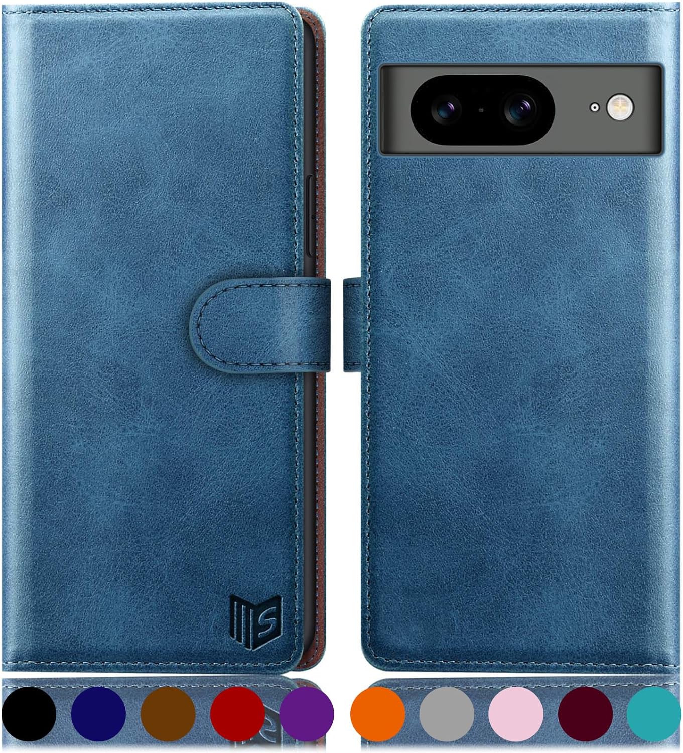 SUANPOT for Google Pixel 8 5G Wallet case with RFID Blocking Credit Card Holder,Flip Book PU Leather Protective Cover Women Men for Pixel 8 Phone case Sky Blue