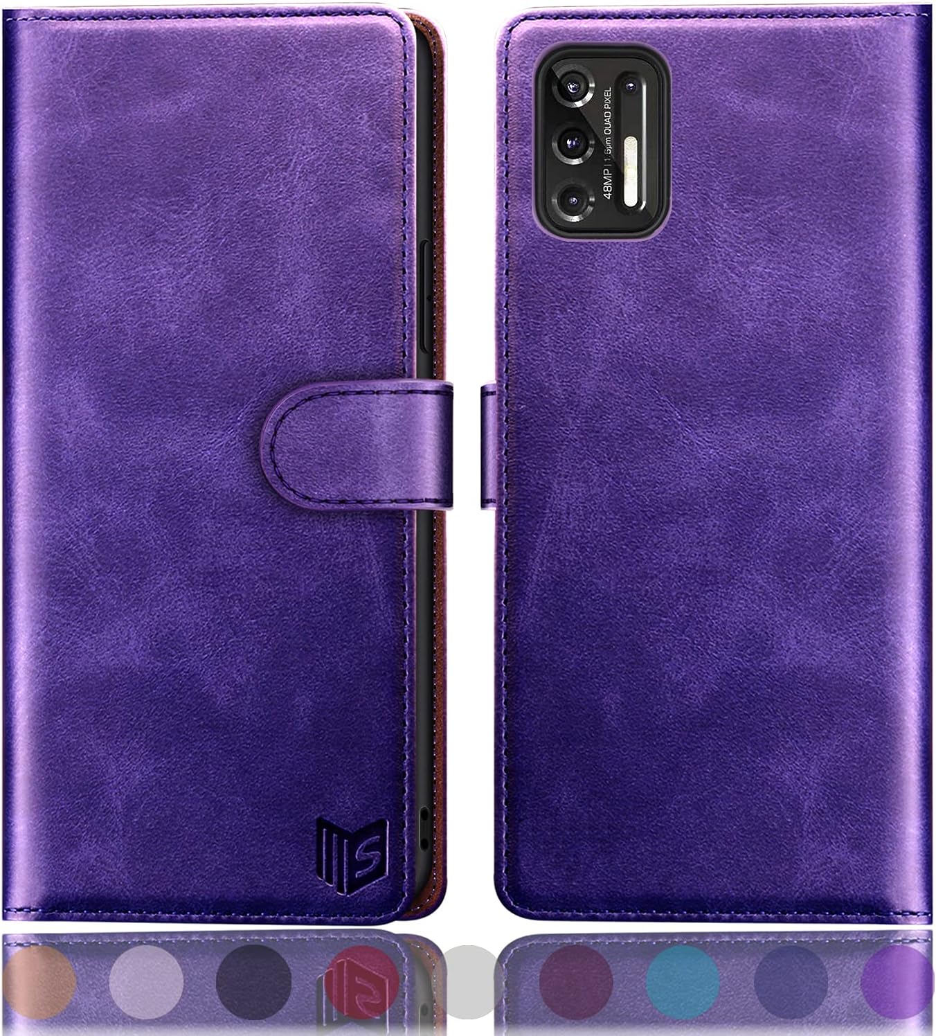 SUANPOT for Moto G Stylus 2021 with RFID Blocking Leather Wallet case Credit Card Holder, Flip Folio Book Phone case Shockproof Cover for Women Men for Motorola Moto G Stylus case Wallet Purple