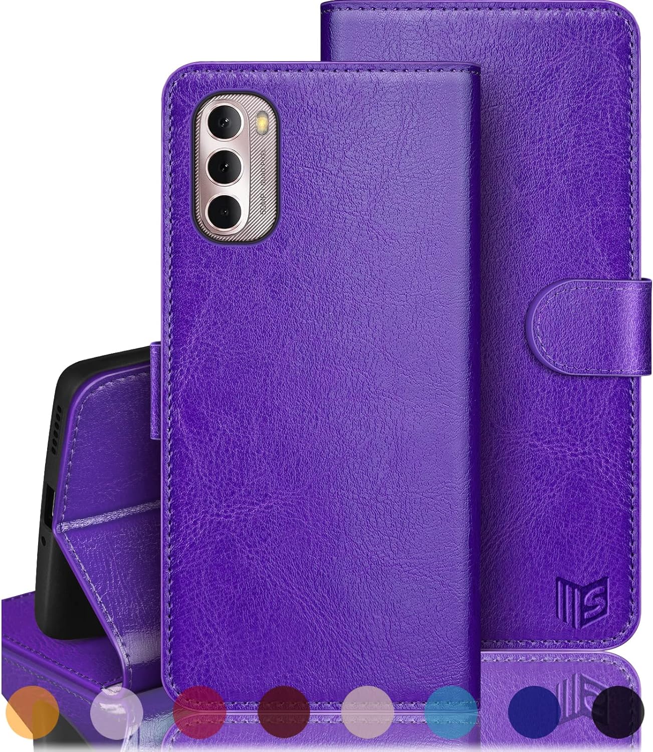 SUANPOT RFID Blocking for Moto G Stylus 2022 4G Wallet case Credit Card Holder,PU Leather Flip Folio Book Phone case Cover Women Men for Stylus 2022 4G case Wallet (Purple)