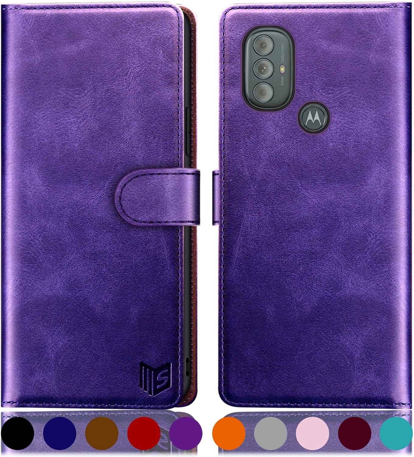 SUANPOT for MotorolaMoto G Power 2022 Wallet case RFID Blocking Credit Card Holder, Flip Folio Book PU Leather Phone case Shockproof Cover for Women Men Power2022 Purple