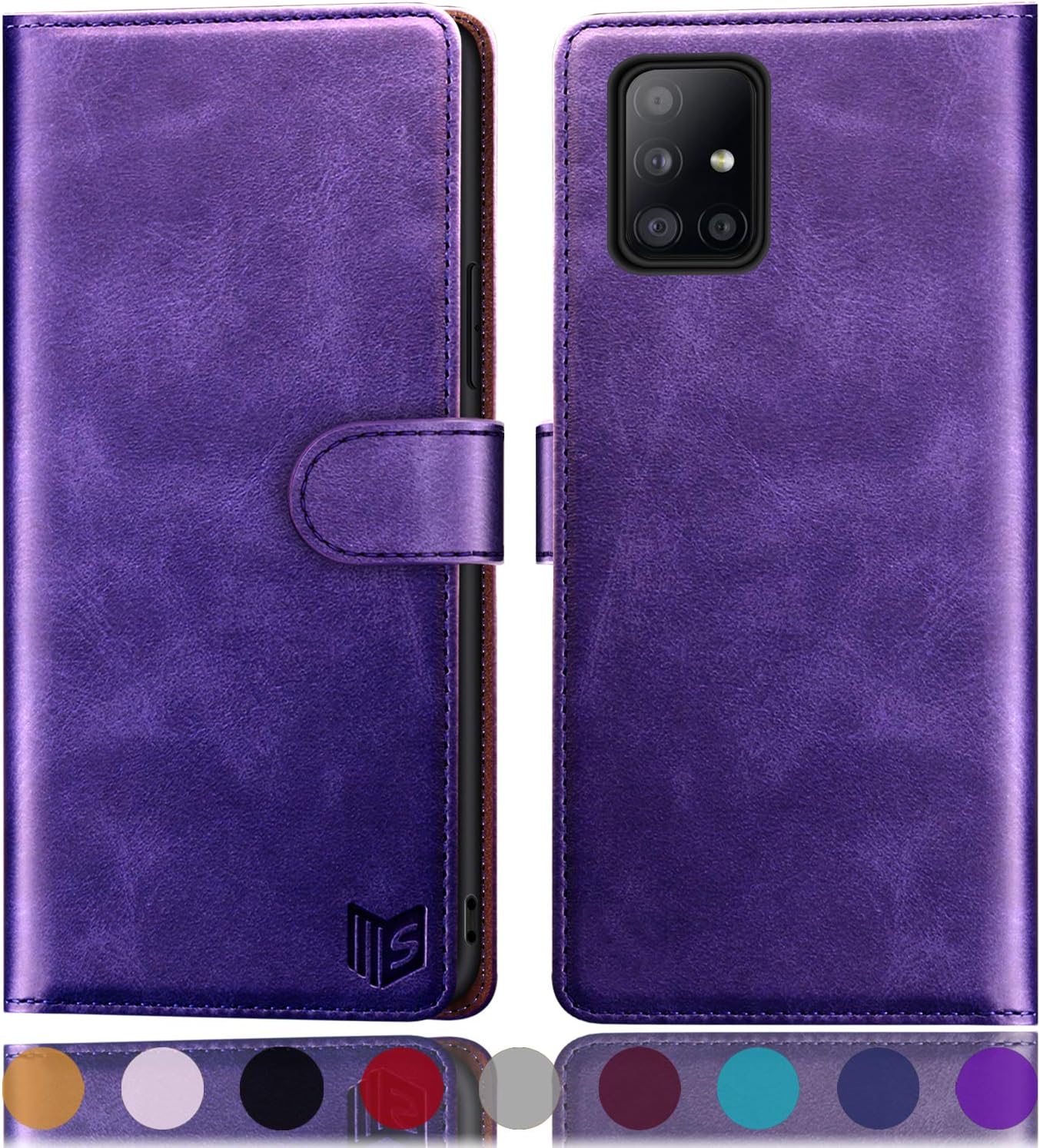 SUANPOT for Samsung Galaxy A71 5G (Non 4G Version) Leather Wallet case with RFID Credit Card Holder Flip Folio Book Phone case Cover for Samsung A71 case Wallet for Men Women Shockproof Purple