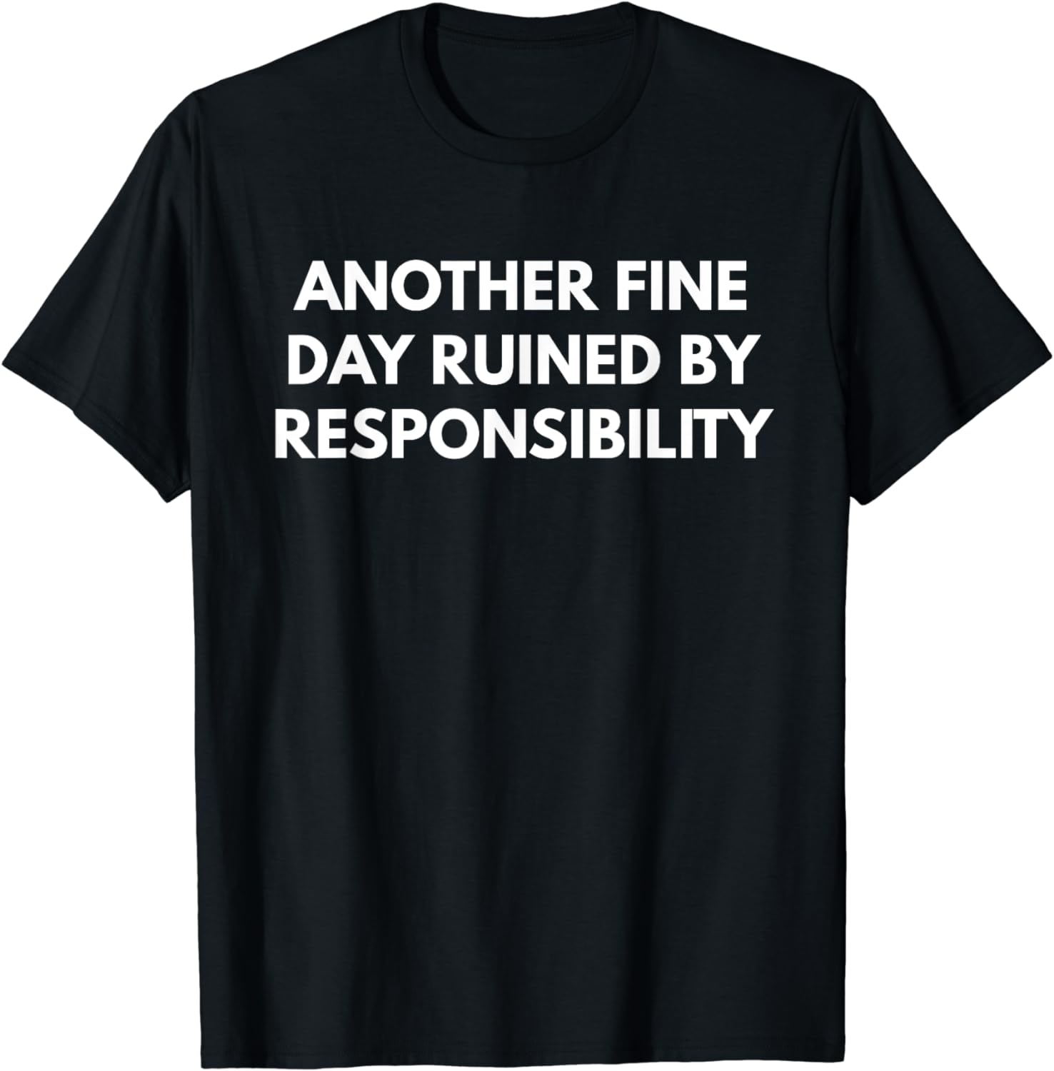 Another Fine Day Ruined By Responsibility t-shirt