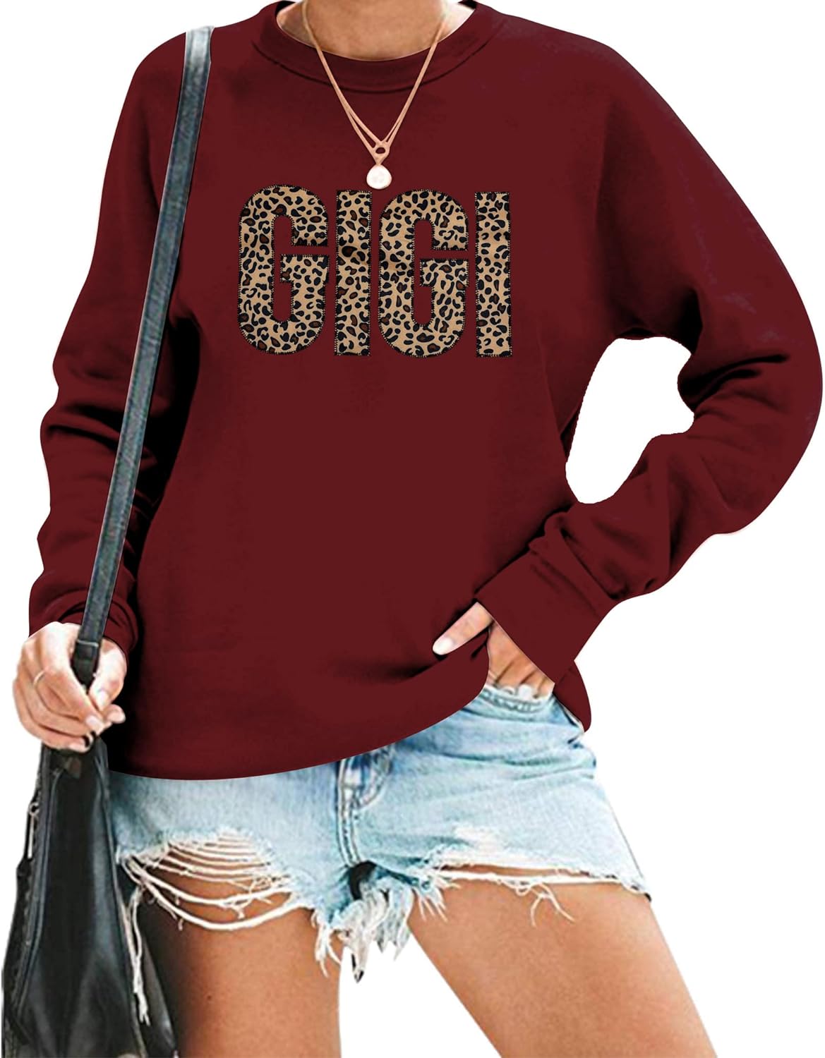 ALLTB GIGI Sweatshirt Women Gigi Heart Graphic Gigi Gifts for Grandma Casual Long Sleeve Nana Mothers Day Tops