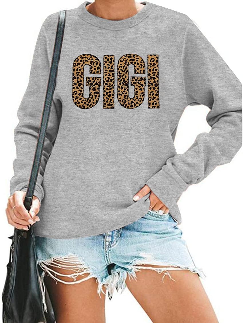 ALLTB GIGI Sweatshirt Women Gigi Heart Graphic Gigi Gifts for Grandma Casual Long Sleeve Nana Mothers Day Tops