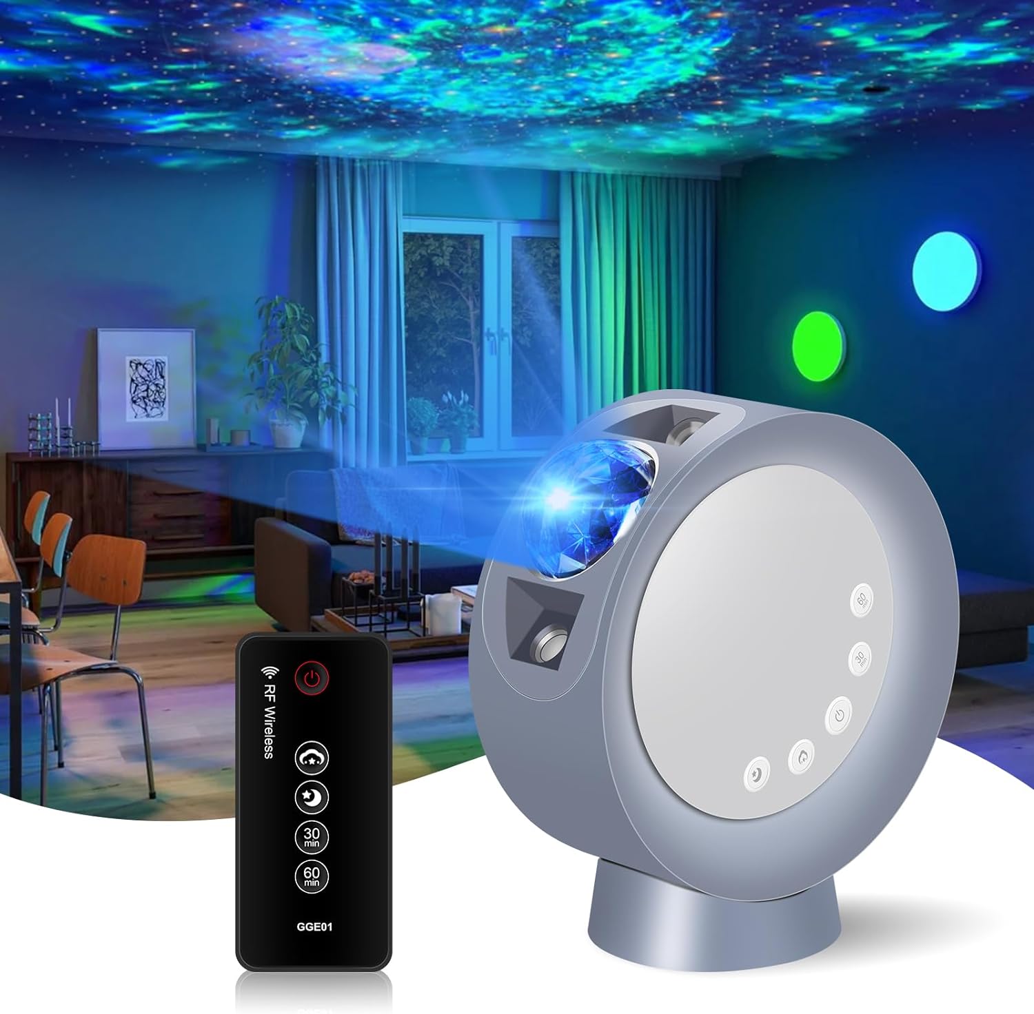 Star Galaxy Projector, Sky Light Nebula Projection Colorful Starry Lamp with Time Setting, Remote Control,Adjustable Brightness Cloud Moon Lamp for Bedroom/Party/Home/Theater(Blue)