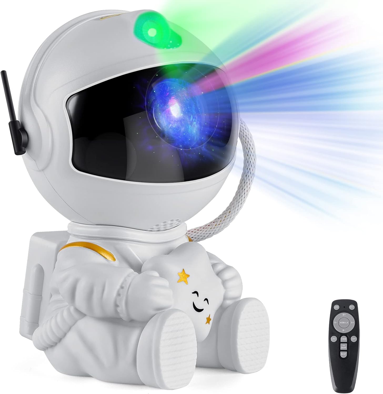 Astronaut ProjectorStar Projector Galaxy LightNight Light for KidsLight Projector for BedroomStarry Nebula Ceiling LED Lampwith Remote (White1)