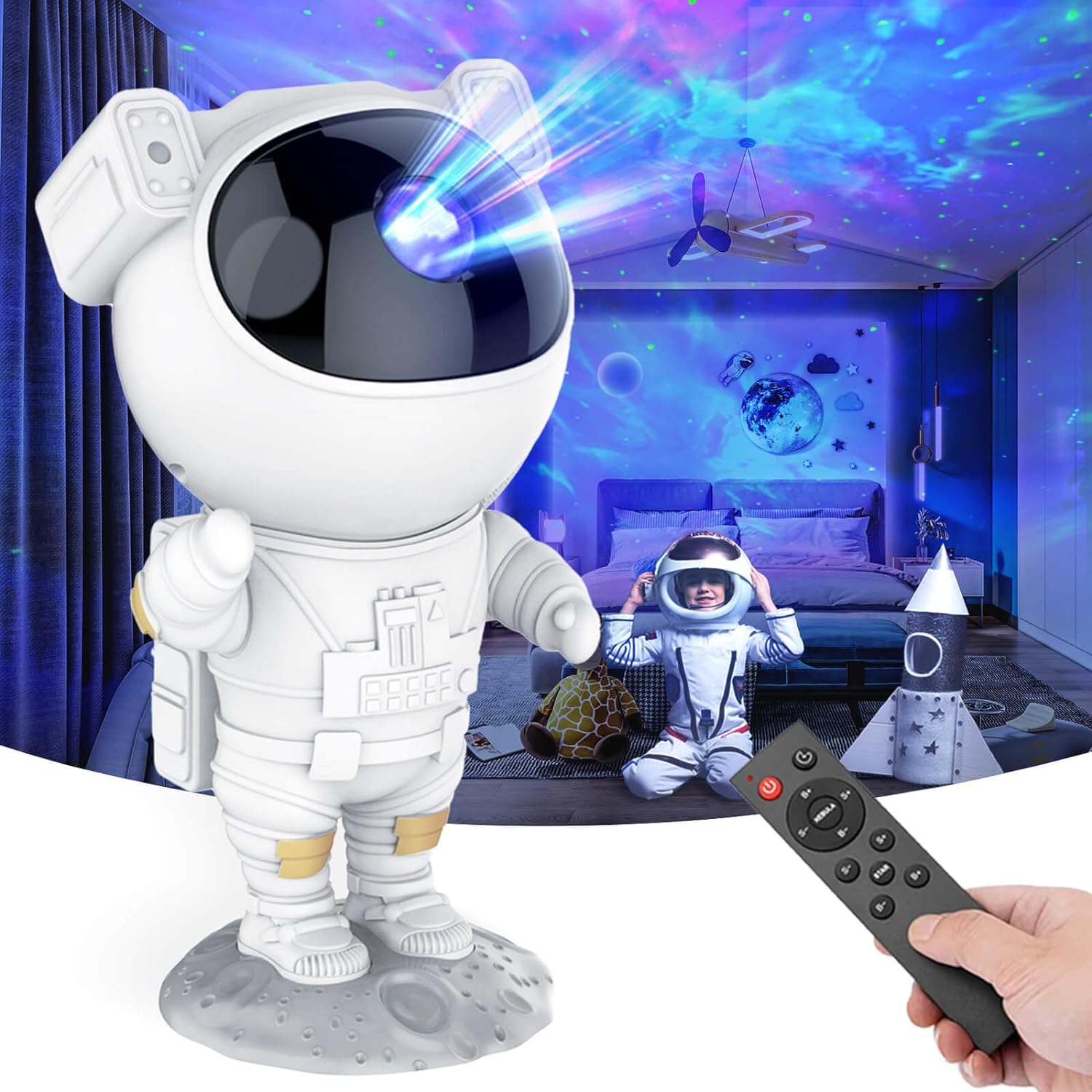 Astronaut Galaxy Projector - Star Projector, Remote Control Spaceman Night Light with Timer, for Gaming Room, Gift for Kids Adults for Bedroom, Christmas, Birthdays, Valentine' Day