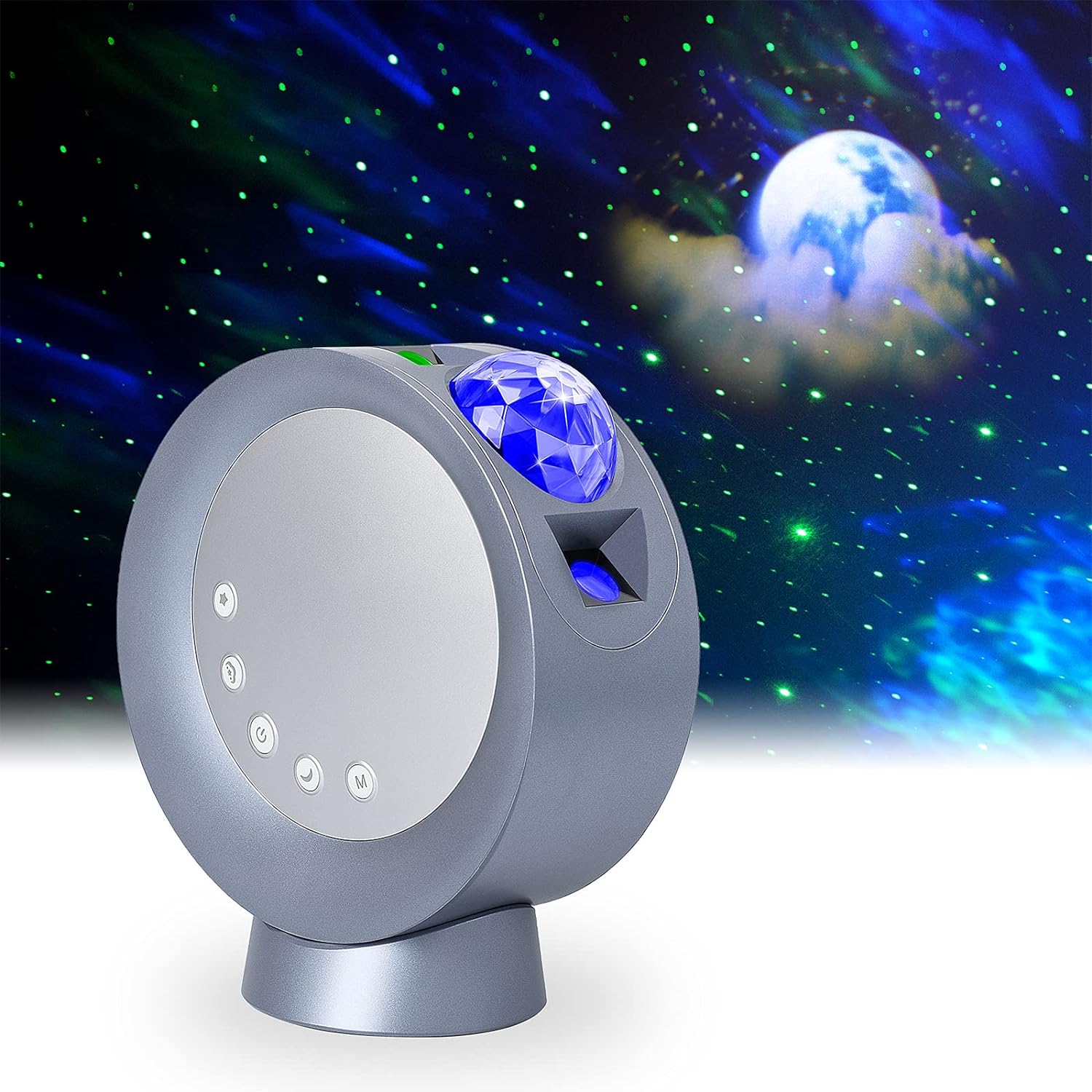 LED Star Projector Light, Galaxy Lighting, Moon Nebula Night Lamp with Base, Remote Control and Battery Operated for Gaming Room, Home Theater, Bedroom, or Mood Ambiance (Blue)