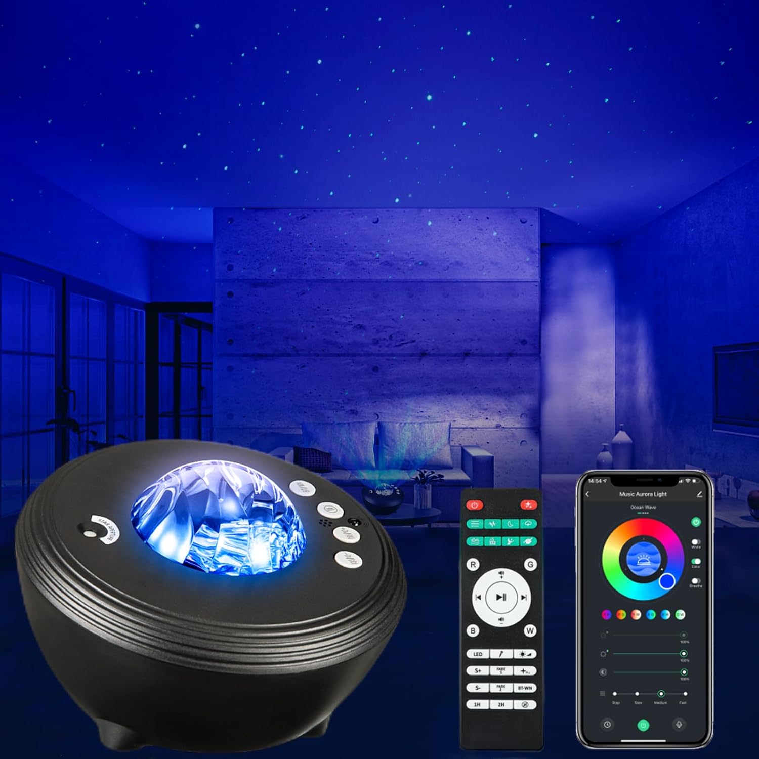 Star Projector Galaxy Light Projector for Bedroom Aurora Projector with APP, IR Remote, Bluetooth Speaker, White Noise, Compatible with Alexa, Night Light Projector for Kids Adults Party Room Dcor