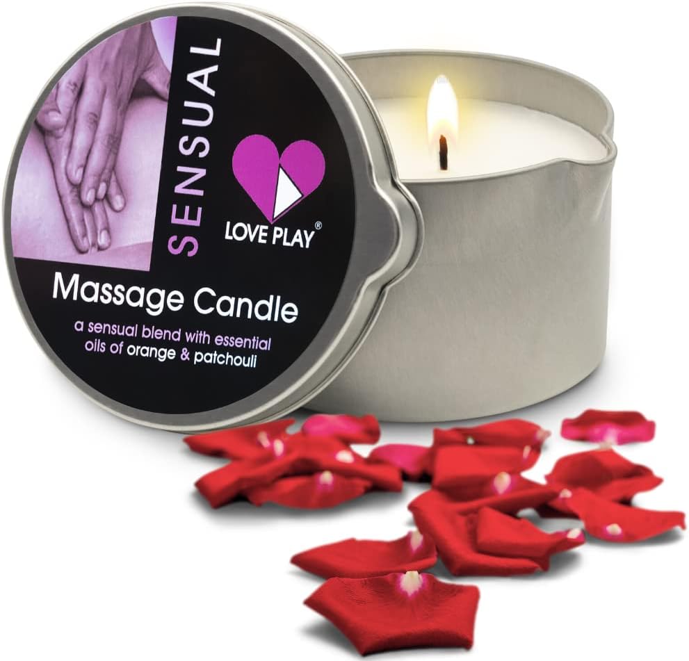 Massage Oil Candle for Home SPA - Vegan Moisturizing Body Oil Candle for Pure Relaxation - Hydrating Skin Care Massage Oils with Essential Oils (6.76oz)