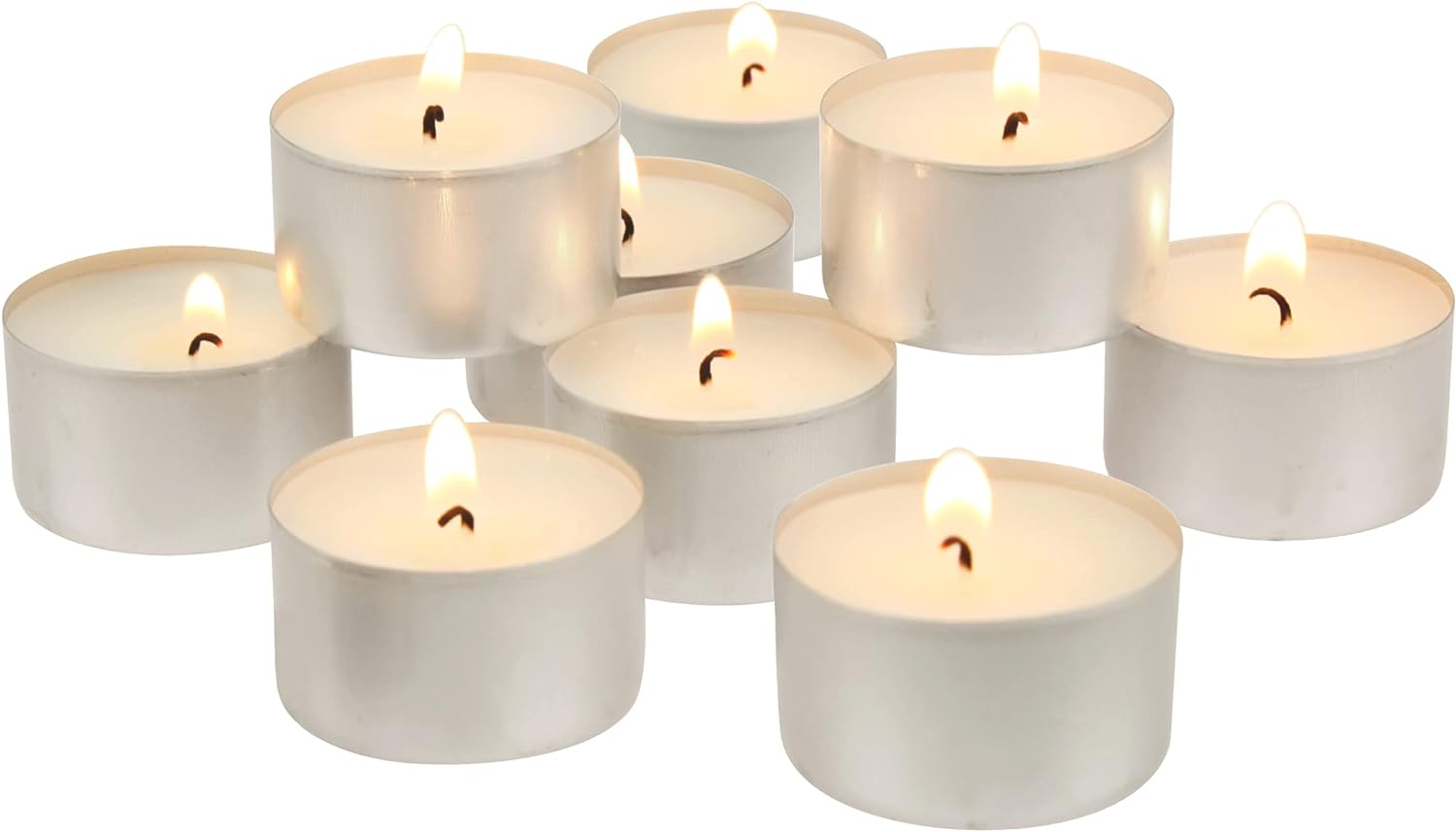 Stonebriar 100 Pack Unscented Tea Light Candles with 6-7 Hour Extended Burn Time