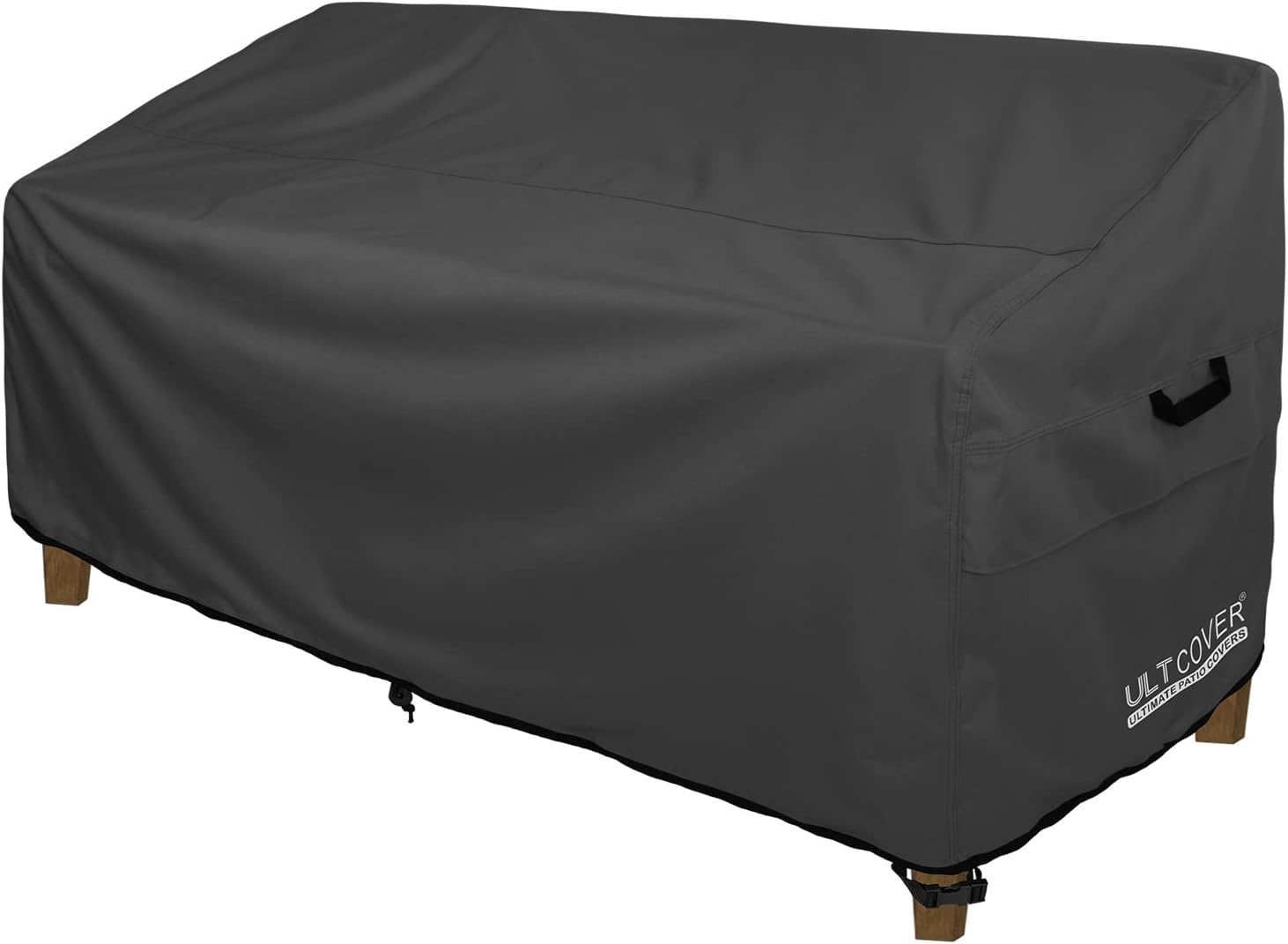 ULTCOVER Patio Furniture Sofa Cover 102W x 35D x 35H inch Waterproof Outdoor 4-Seater Couch Cover, Black