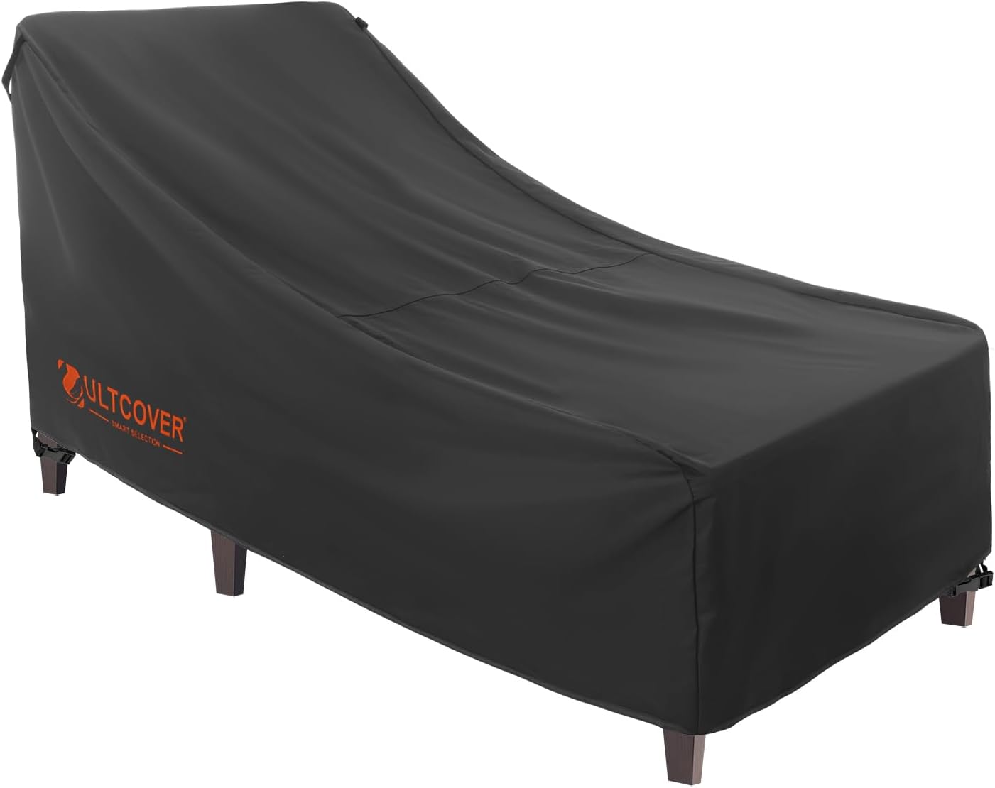 ULTCOVER Smart Selection Patio Lounge Chair Cover Waterproof Outdoor Chaise Lounge Cover - 84L x 32W x 30H inches, Black