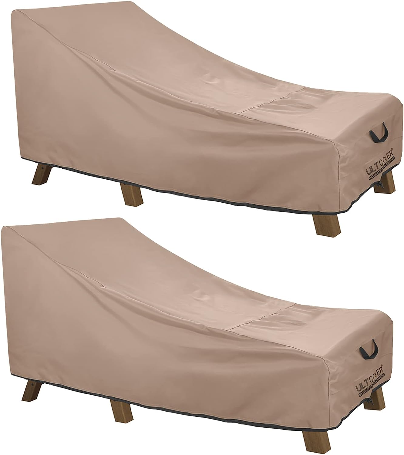 ULTCOVER Waterproof Patio Lounge Chair Cover Heavy Duty Outdoor Chaise Lounge Covers 2 Pack - 80L x 28W x 30H inch