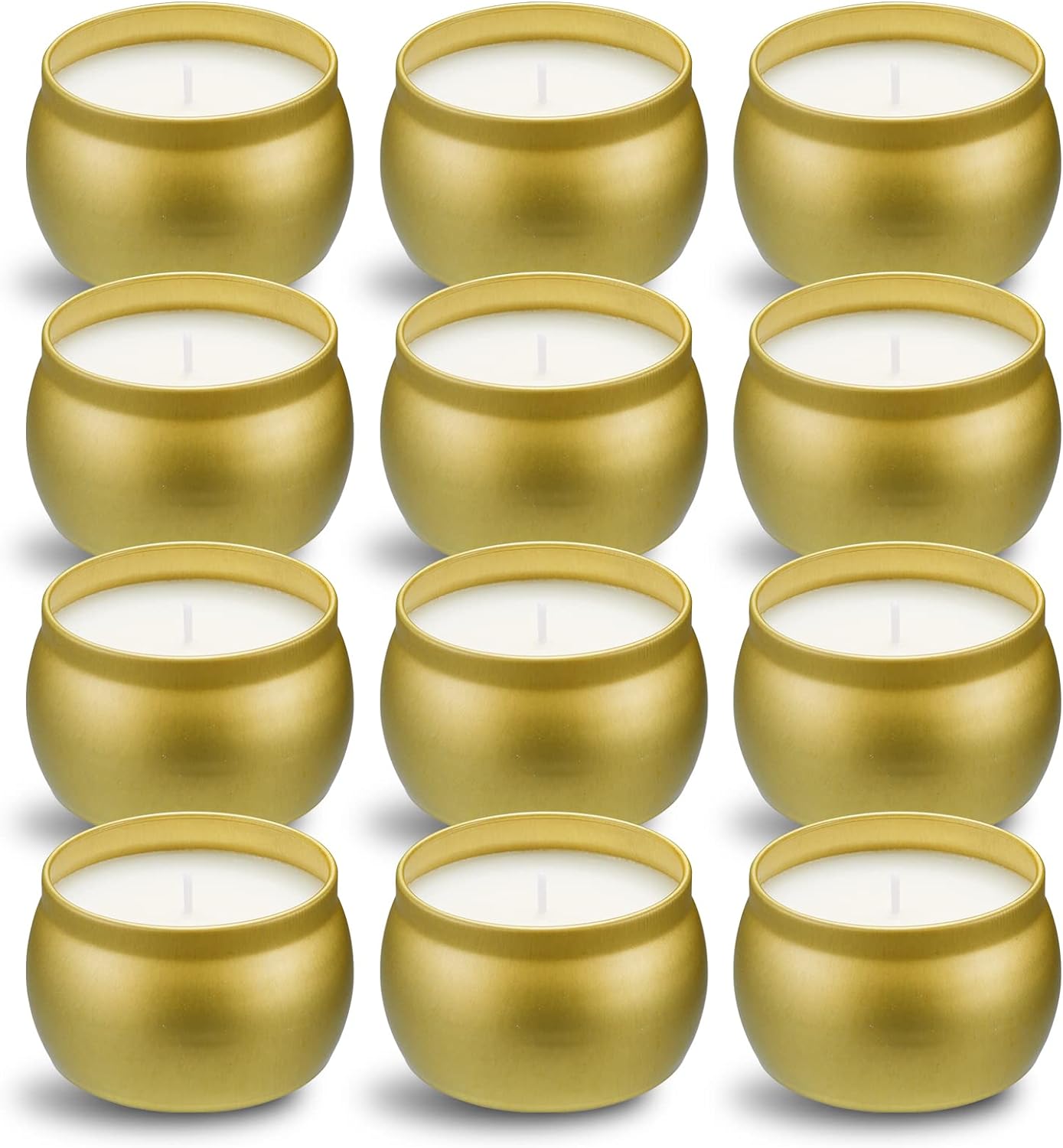 Scented Candles Gift Set, 12 Pack Natural Soy Wax Single tin 4 oz for Family Gatherings, Festive Candles