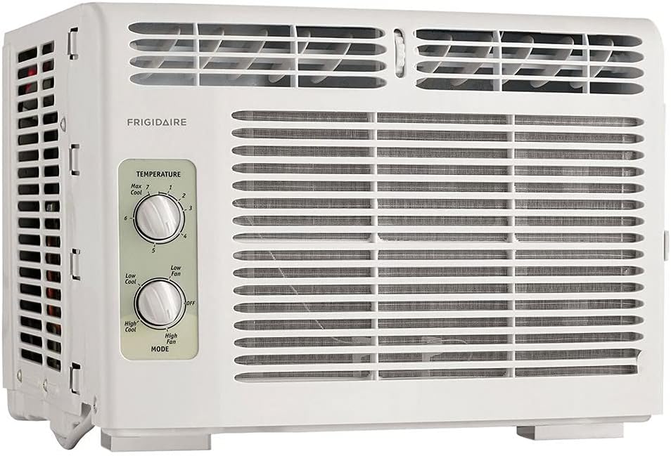 Frigidaire FFRA051WAE Window-Mounted Room Air Conditioner, 5,000 BTU with Temperature Control and Easy-to-Clean Washable Filter, in White