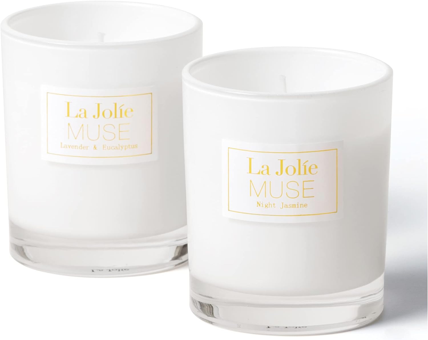 LA JOLIE MUSE Lavender Eucalyptus & Jasmine Scented Candle, Candles Gifts Sets for Women, Aromatherapy Candles, Relaxing Candles for Women Stress Relief, Soy Candle Set, 8.1 oz Each