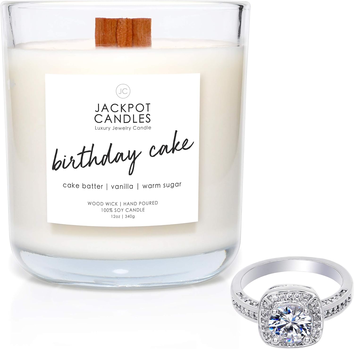 Birthday Cake Candle with Ring Inside (Surprise Jewelry Valued at $15 to $5,000) Ring Size 8