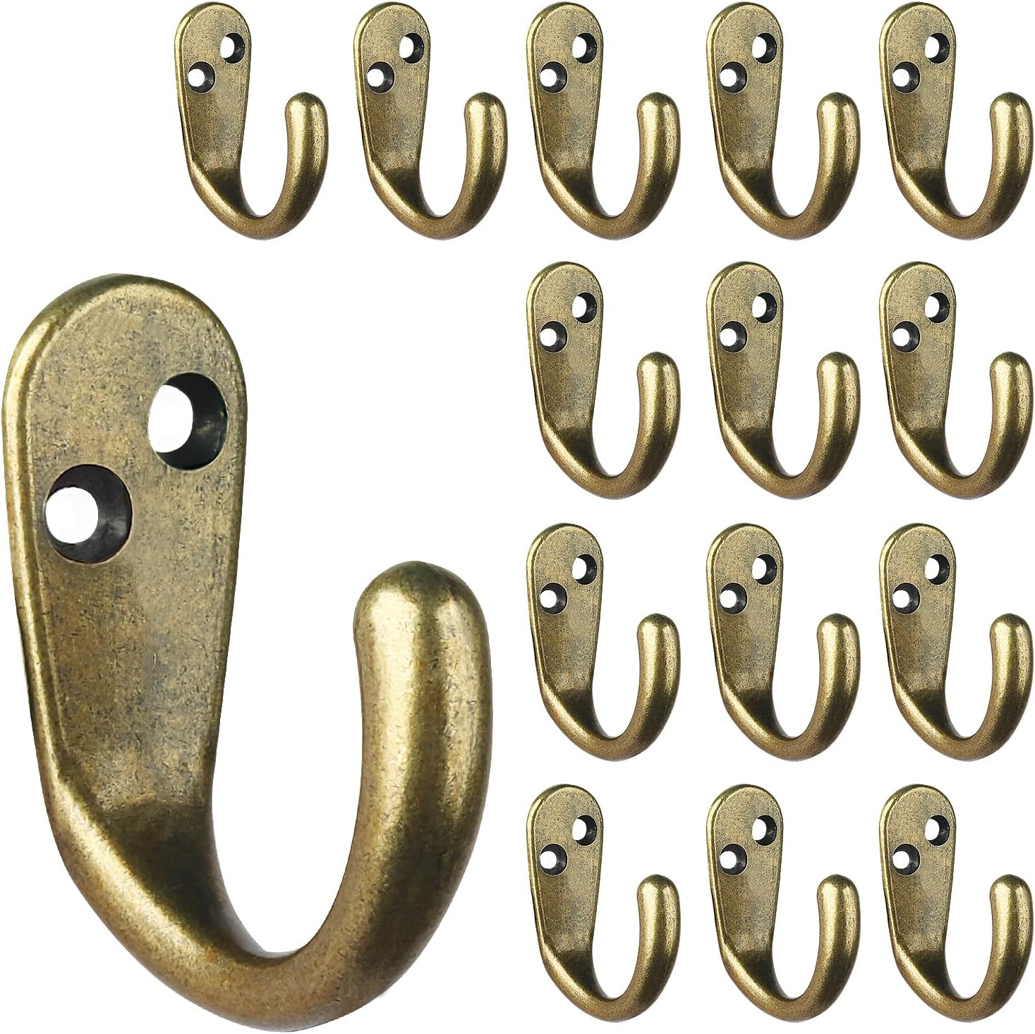 IBosins 15PCS Coat Hooks Wall Mounted Single Prong Robe Hook for Hanging Towel Hooks with 30 Screws for Bags, Hat, Cap, Scarf, Cup