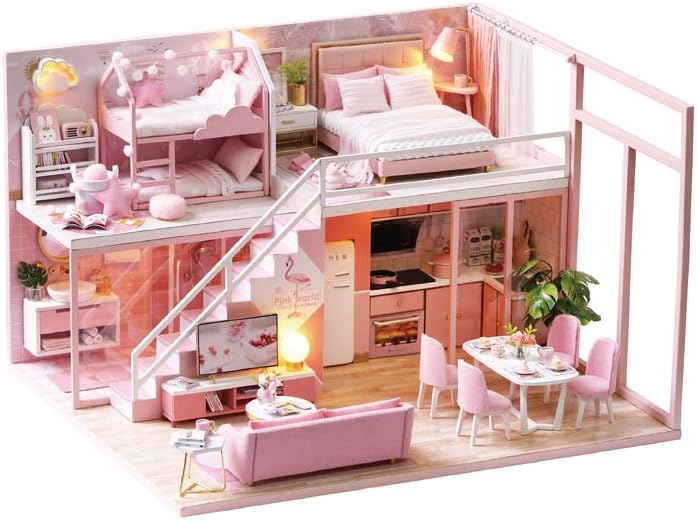 Flever Dollhouse Miniature DIY House Kit Creative Room with Furniture for Romantic Artwork Gift (Meeting Your Sweet)