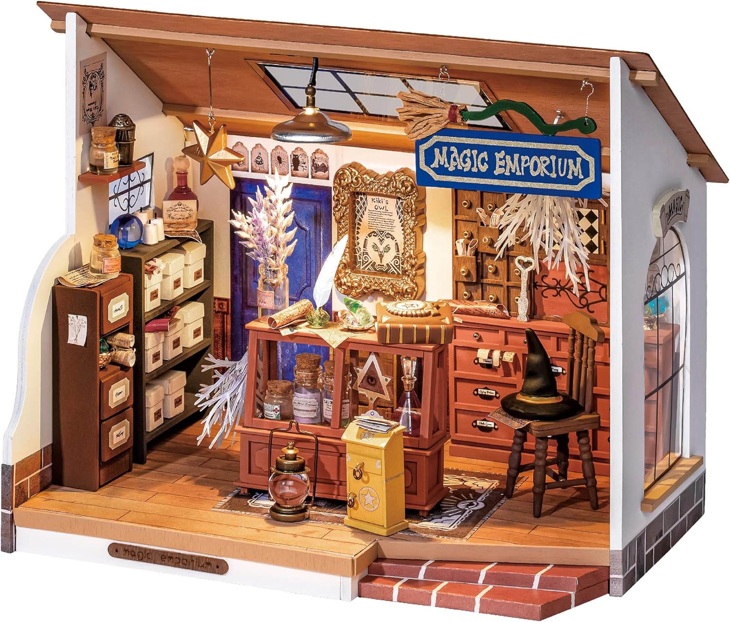 Rolife DIY Miniature Dollhouse Kit-Tiny House DIY Kit for Adults and Kids-1:20 Miniature House Kit-Miniature Things Hobbies for Women and Men-LED Book Nook Kits