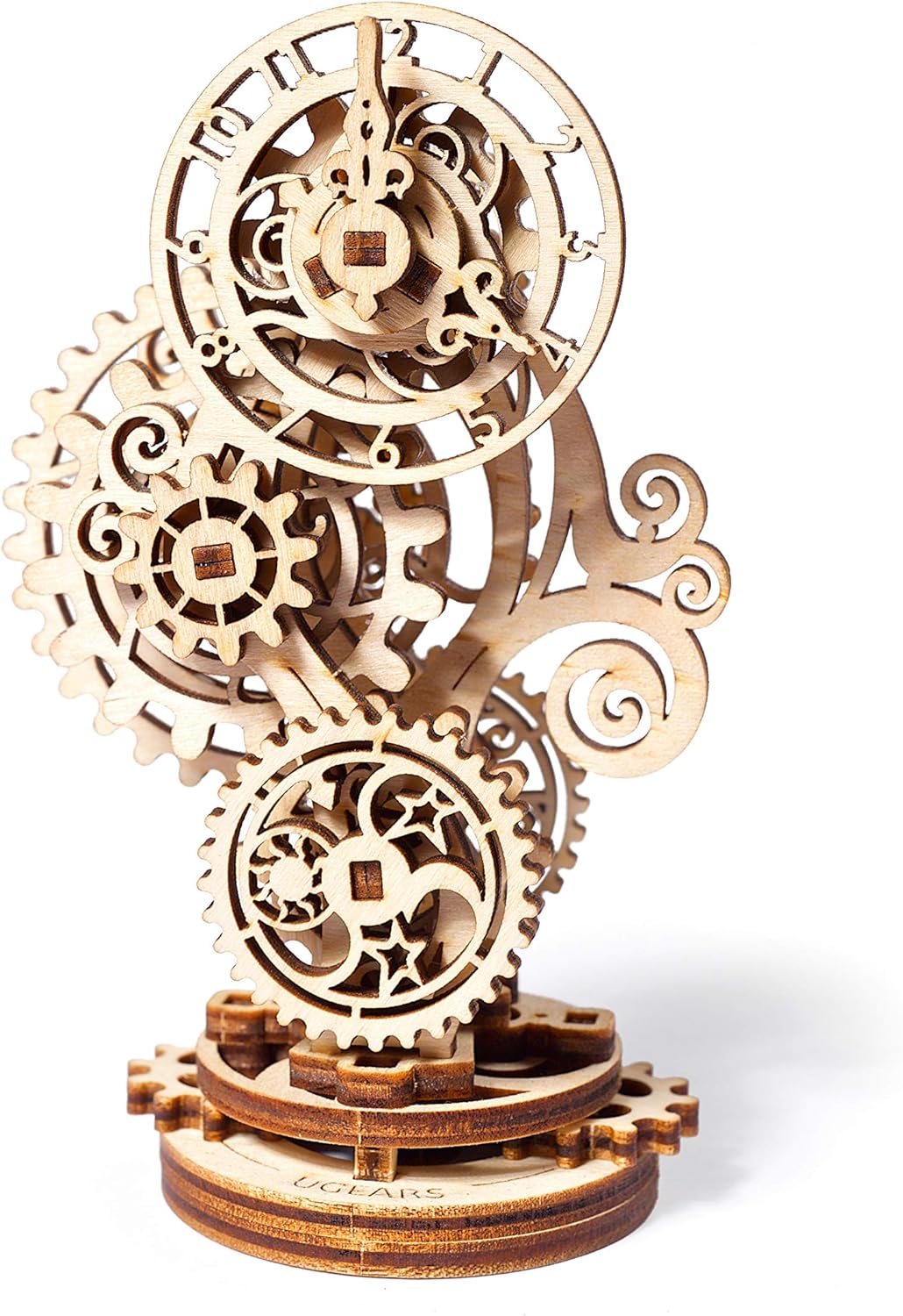 Ugears Steampunk Clock 3D Wooden Puzzle - Wooden Clock Mechanical Model Construction Set - DIY Model Kits for Adults - Ideal Christmas and New Year Gift - Gorgeous Home Dcor