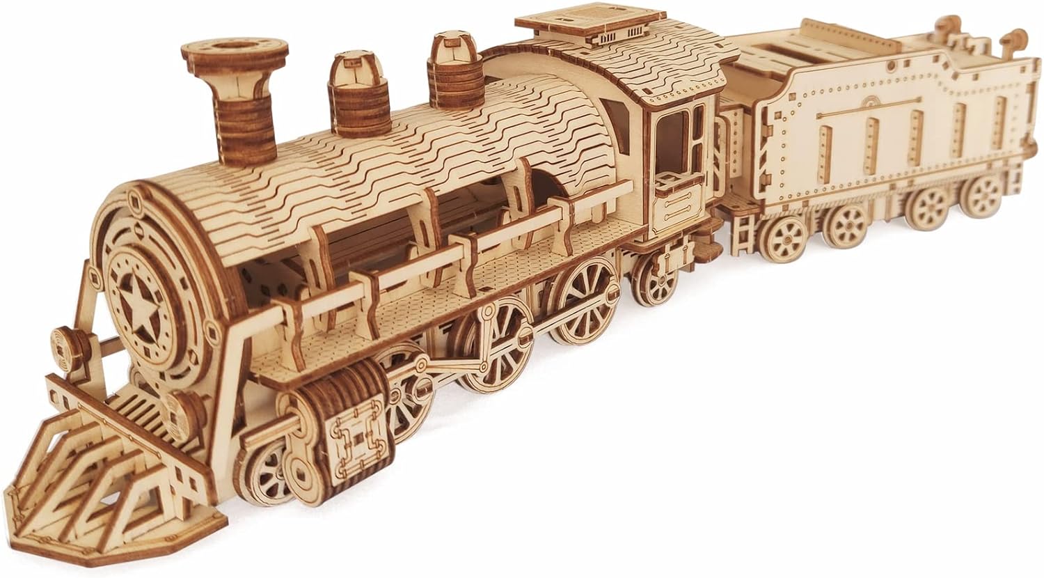 3D Wooden Puzzle - DIY Mechanical Steam Train Model Kits - Wood Crafts Vehicle Building Model - Wooden STEM Brain Teaser Puzzle - Steam Train Birthday Gifts for Adults Teens Boys Girls