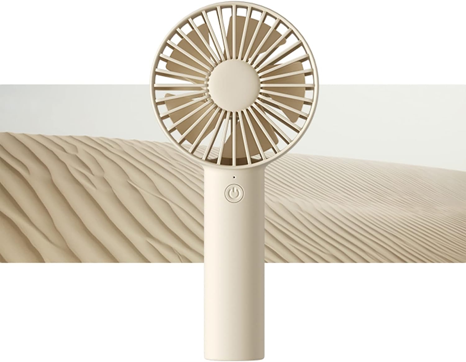 JISULIFE Handheld Fan, Portable Small Fan with 3 Speeds, USB Rechargeable Hand Fan, Personal Fan Battery Operate for Outdoor, Indoor, Commute, Office, Travel, Gifts -Beige