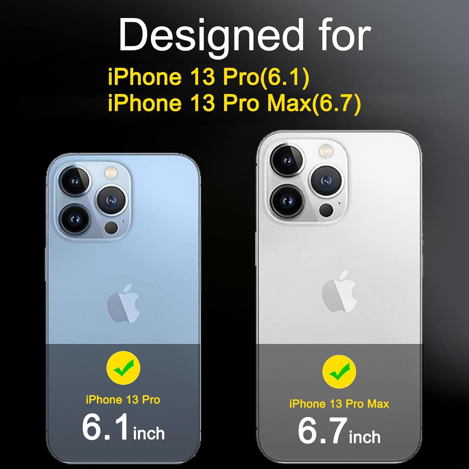 Ferilinso Designed for iPhone 13 Pro Max Camera Lens Protector, Designed for iPhone 13 Pro Camera Lens Protector, 3 Pack 9H Tempered Glass, Night Shooting Mode, case friendly, high definition