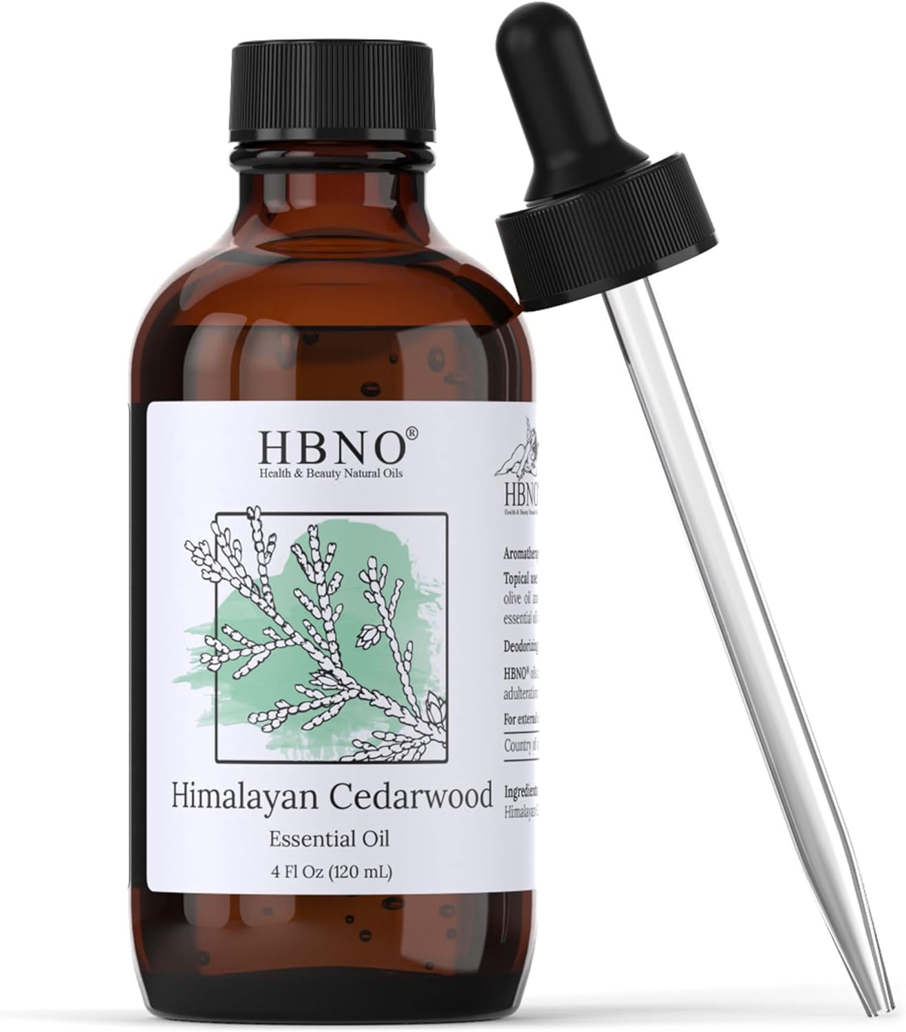 HBNO Cedarwood Essential Oil (Himalayan) - Huge 4 oz (120ml) Value Size - Natural Cedarwood Oil - Perfect for Cleaning, Aromatherapy, DIY, Soap & Diffuser - Cedarwood Essential Oils